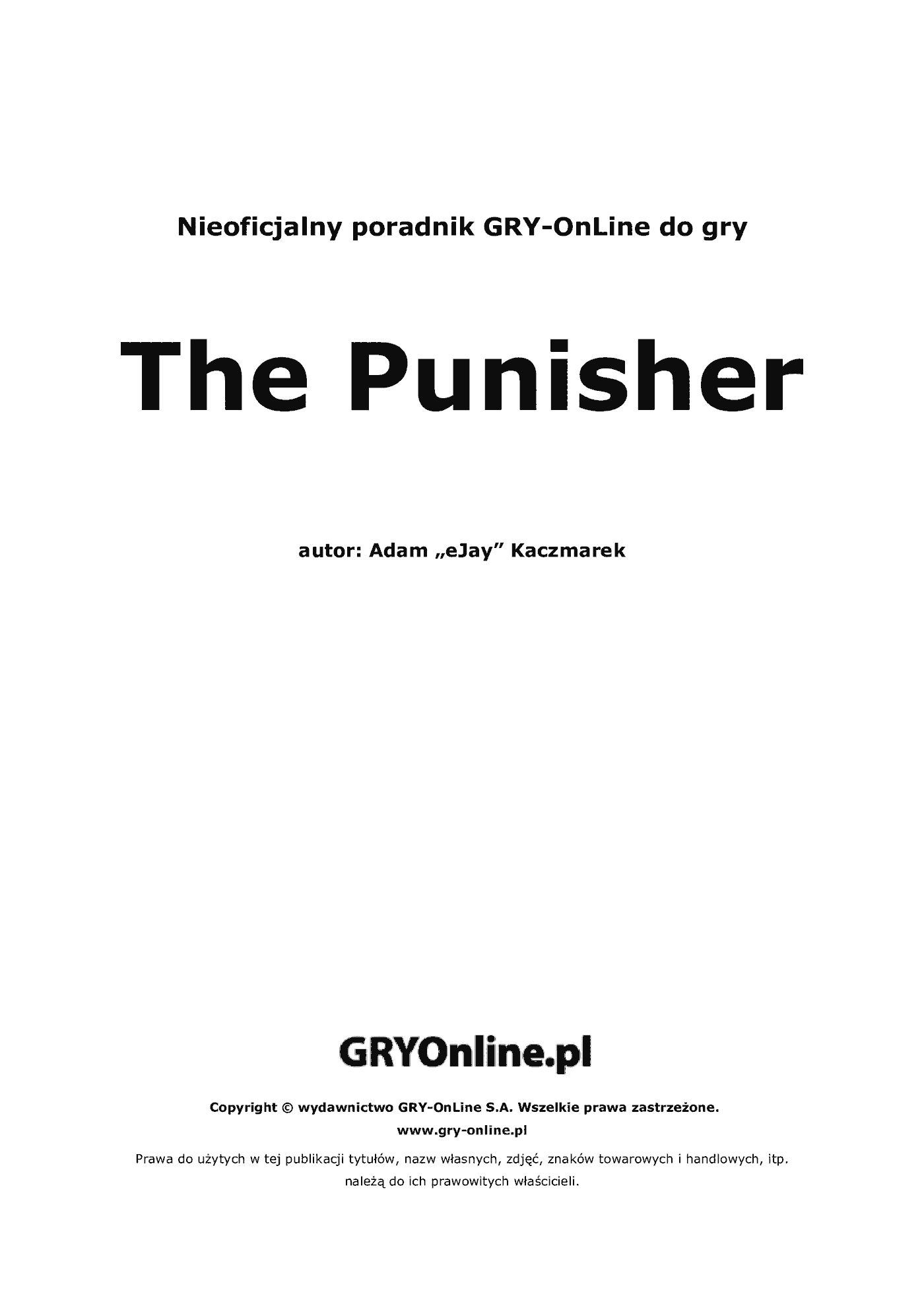 Fragment „The Punisher - poradnik do gry” — strona 2 z 8