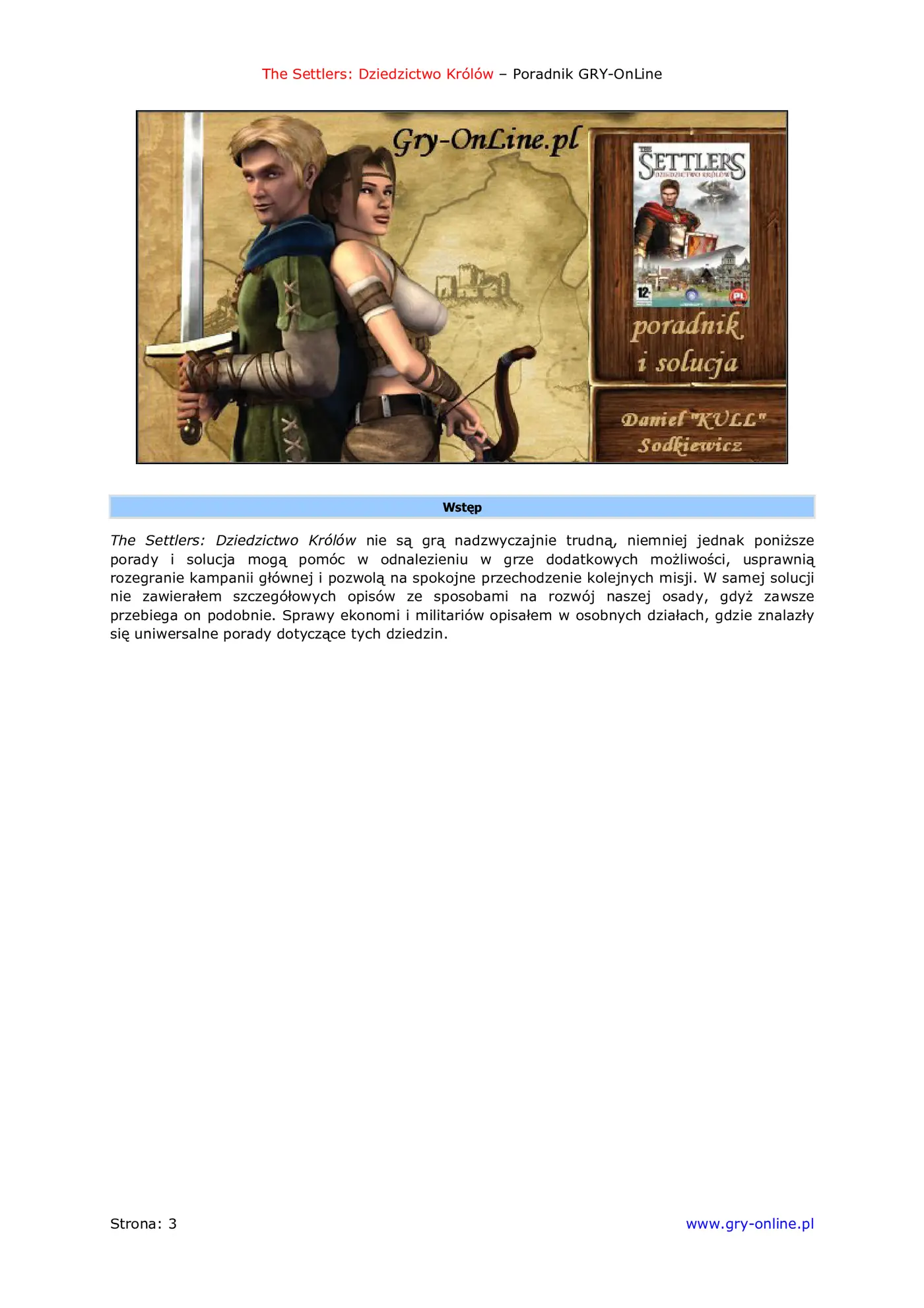 Fragment „The Settlers: Dziedzictwo Królów - poradnik do gry” — strona 4 z 8