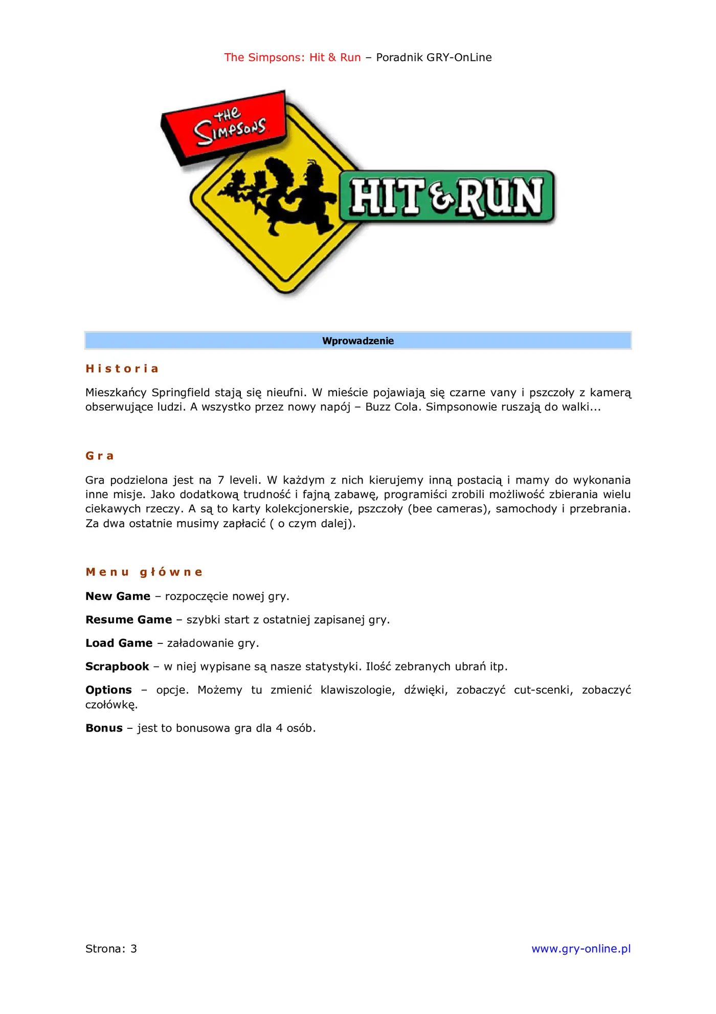 Fragment „The Simpsons: Hit Run - poradnik do gry” — strona 4 z 8