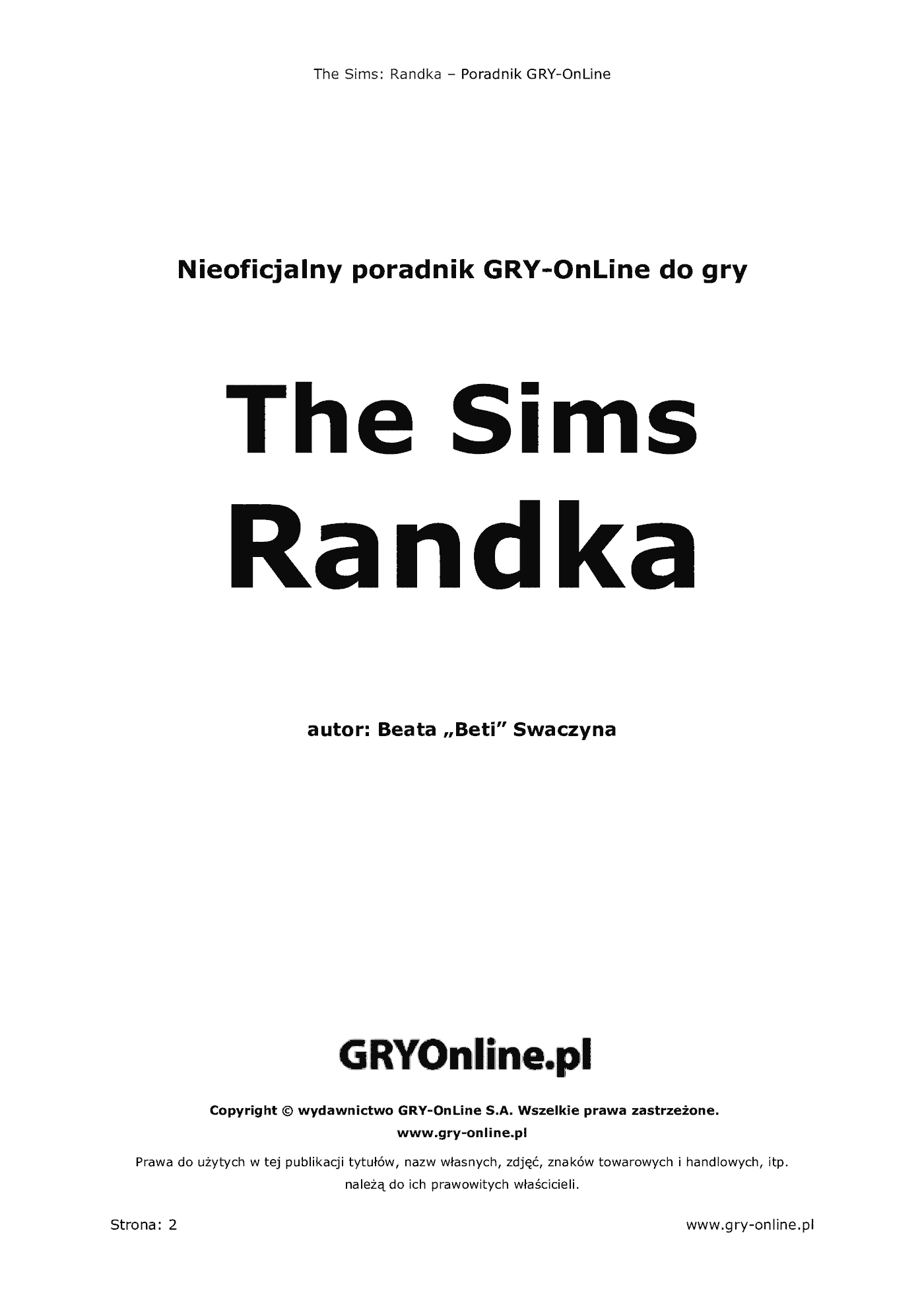 Fragment „The Sims: Randka - poradnik do gry” — strona 3 z 8