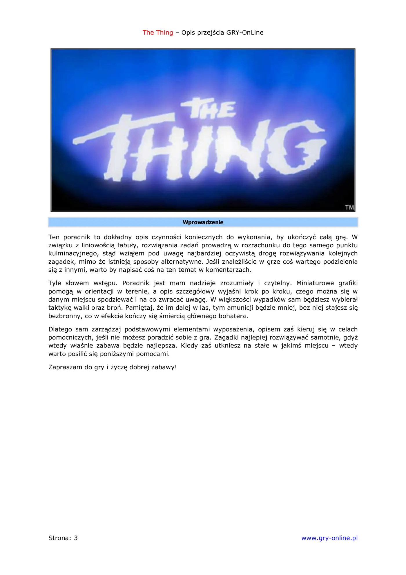 Fragment „The Thing - poradnik do gry” — strona 4 z 8