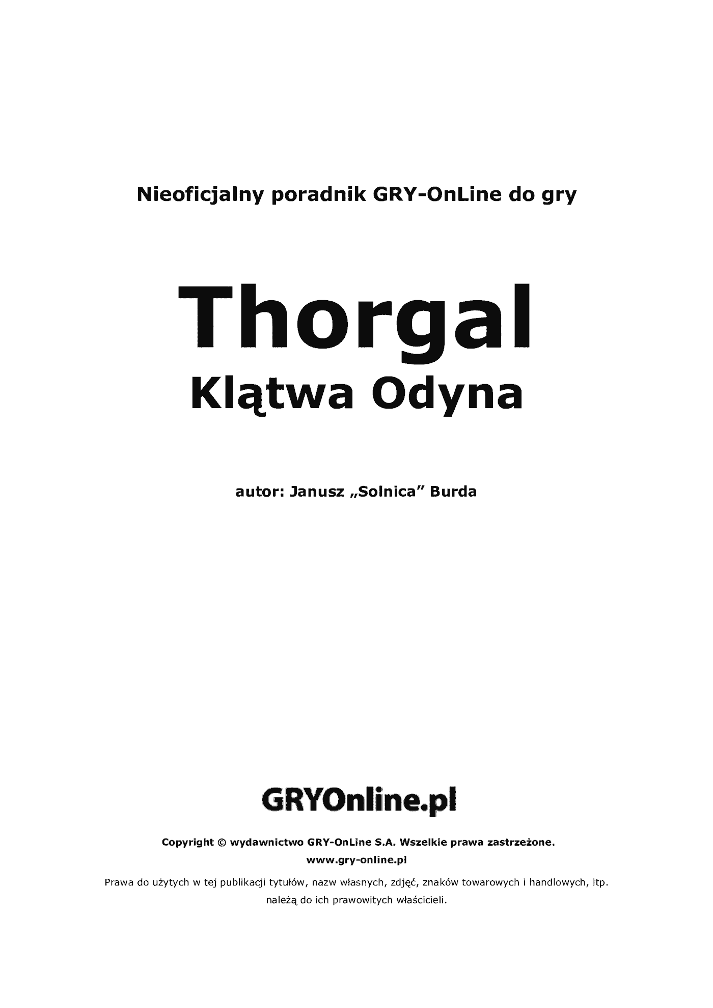 Fragment „Thorgal Klątwa Odyna - poradnik do gry” — strona 2 z 8