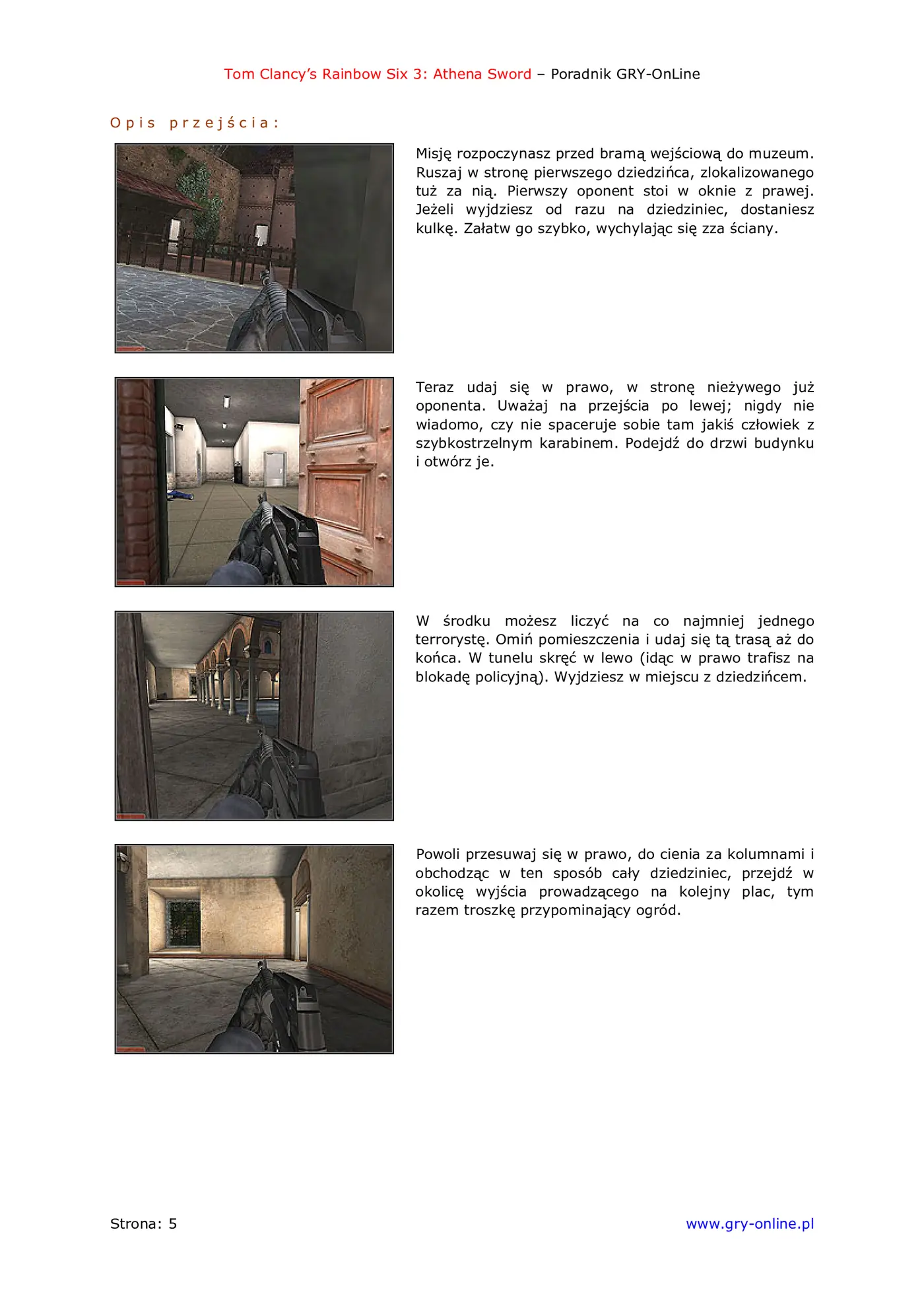 Fragment „Tom Clancy's Rainbow Six 3: Athena Sword - poradnik do gry” — strona 6 z 8