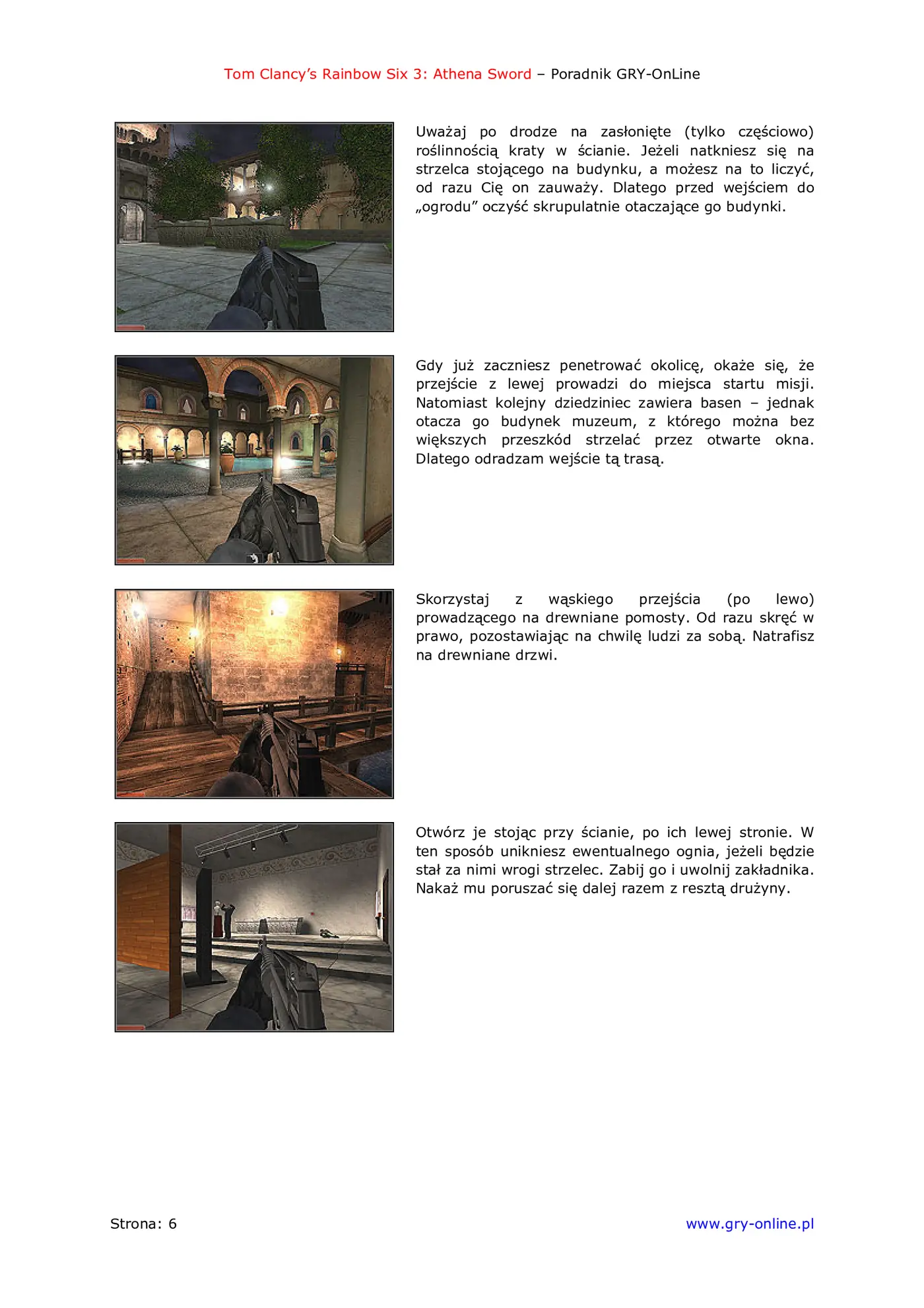 Fragment „Tom Clancy's Rainbow Six 3: Athena Sword - poradnik do gry” — strona 7 z 8