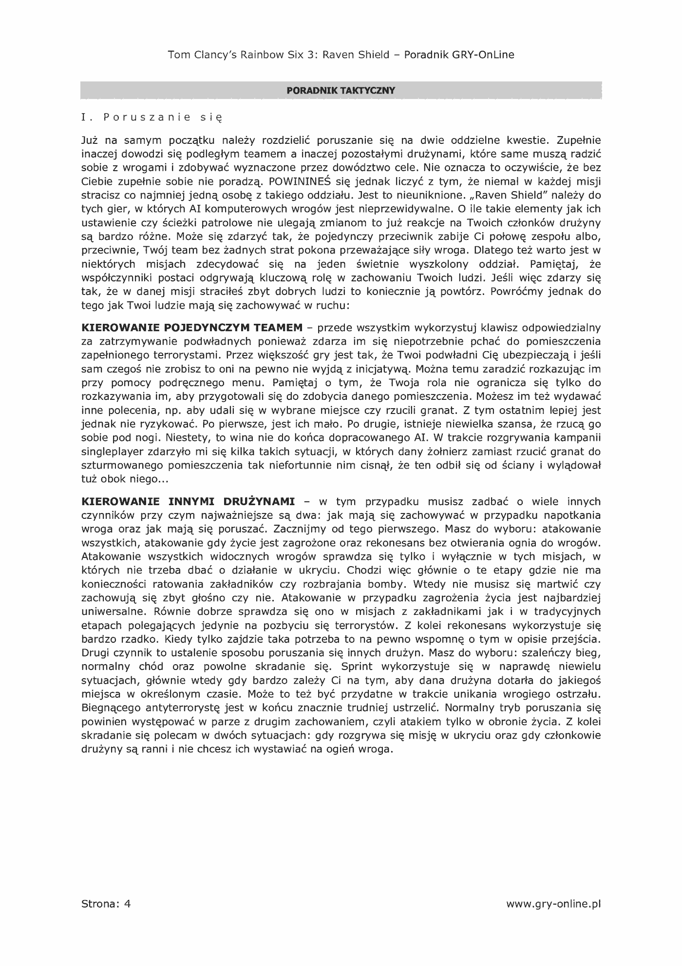 Fragment „Tom Clancy's Rainbow Six 3: Raven Shield - poradnik do gry” — strona 5 z 8