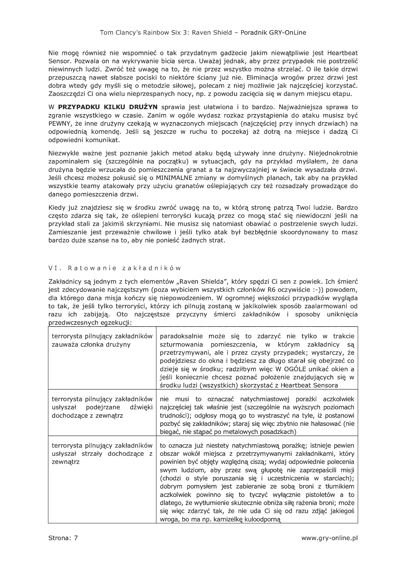 Fragment „Tom Clancy's Rainbow Six 3: Raven Shield - poradnik do gry” — strona 8 z 8