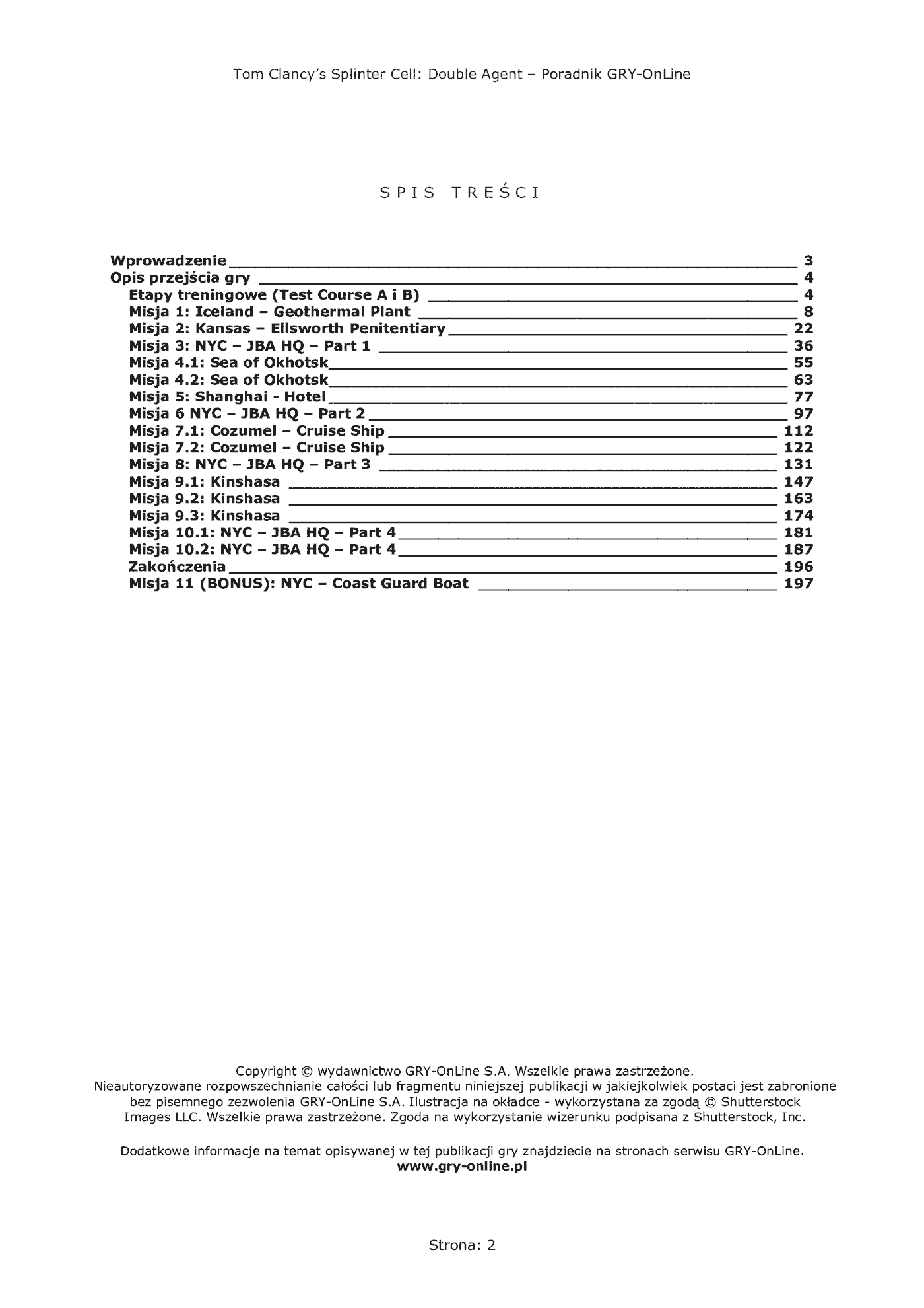 Fragment „Tom Clancy's Splinter Cell: Double Agent - poradnik do gry” — strona 3 z 8
