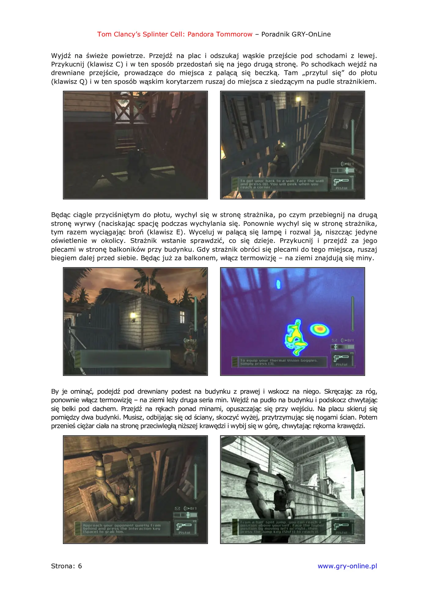 Fragment „Tom Clancy's Splinter Cell: Pandora Tomorrow - Single Player - poradnik do gry” — strona 7 z 8