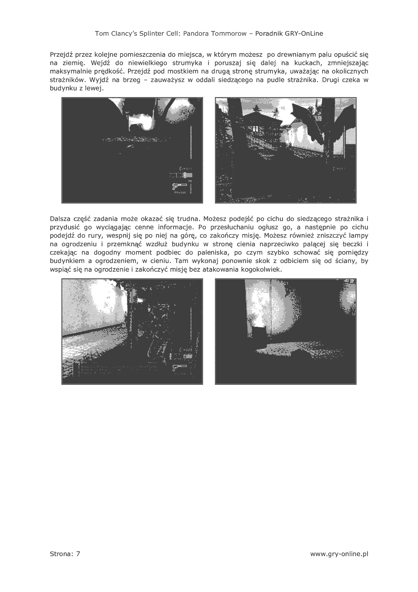 Fragment „Tom Clancy's Splinter Cell: Pandora Tomorrow - Single Player - poradnik do gry” — strona 8 z 8