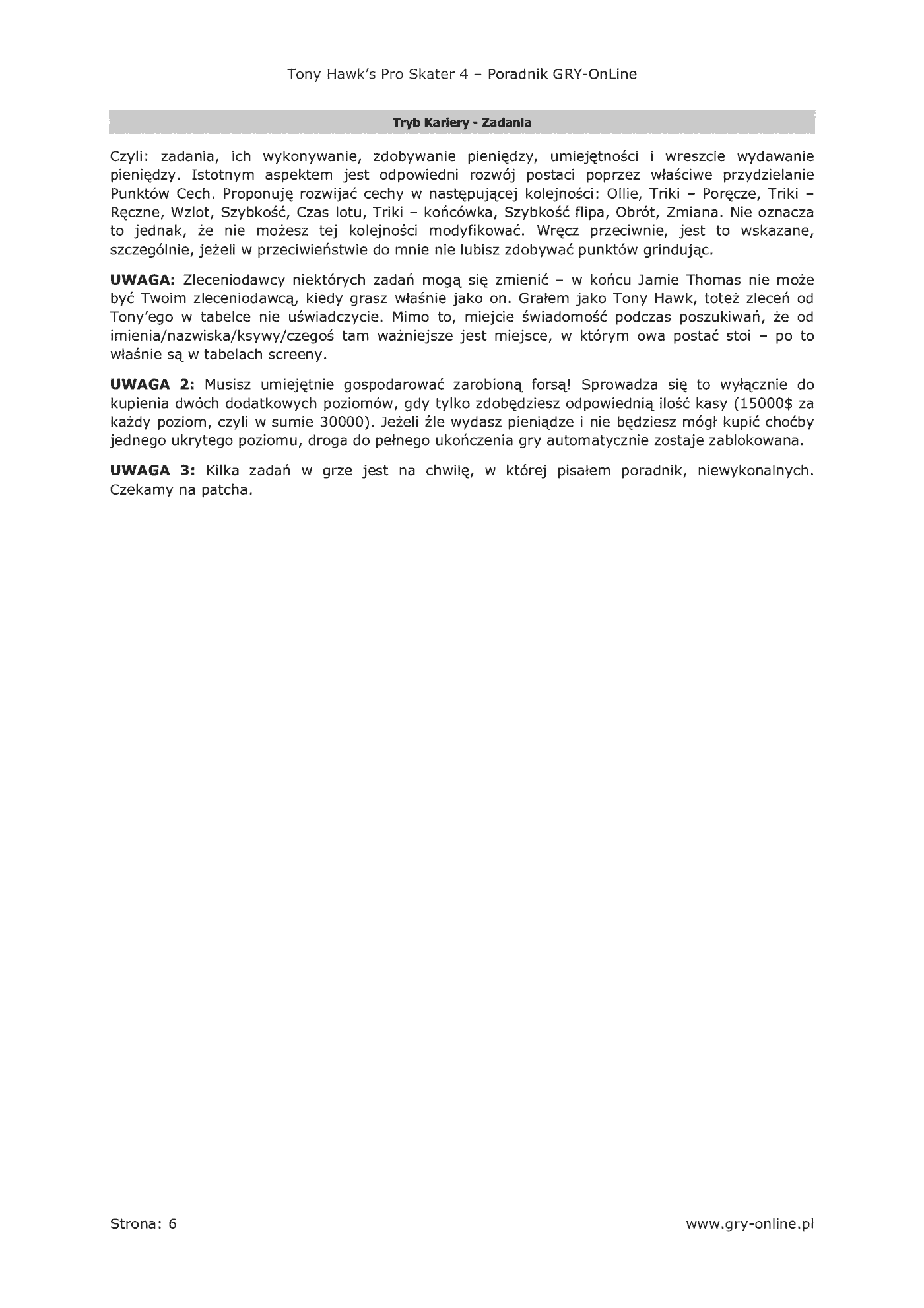 Fragment „Tony Hawk's Pro Skater 4 - poradnik do gry” — strona 7 z 8