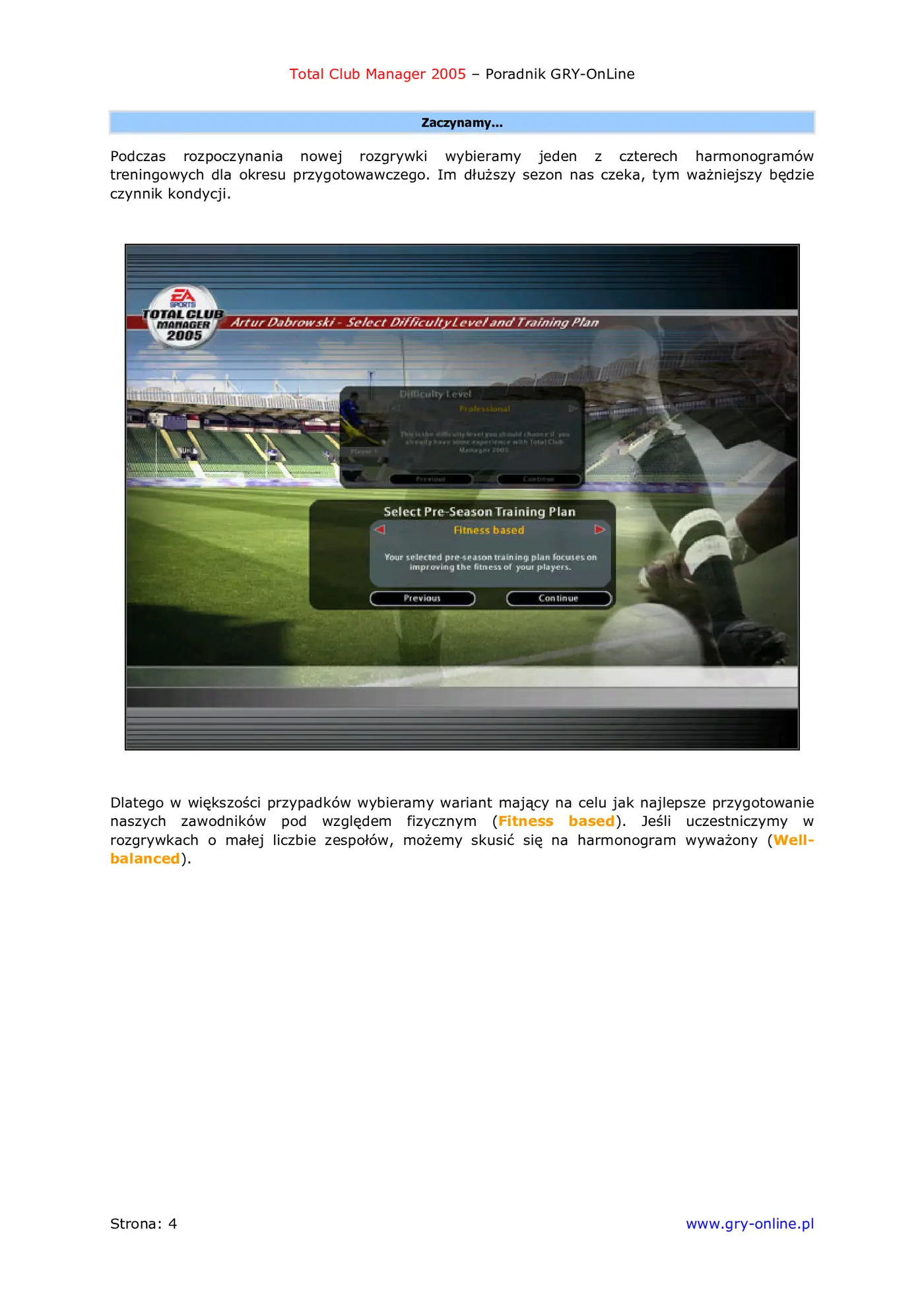 Fragment „Total Club Manager 2005 - poradnik do gry” — strona 5 z 8
