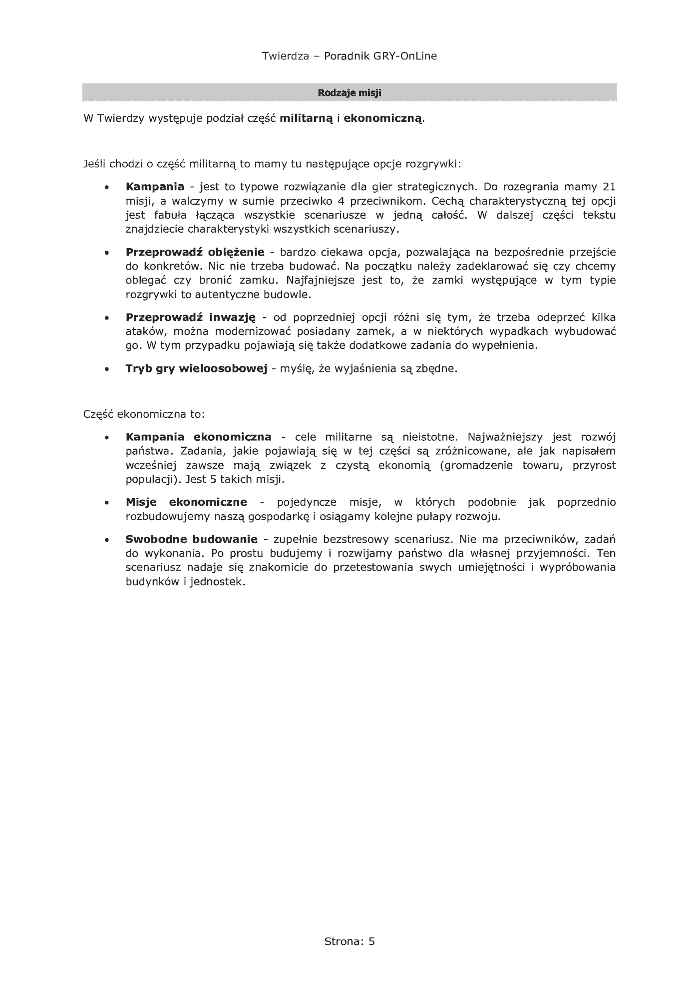 Fragment „Twierdza - poradnik do gry” — strona 6 z 8
