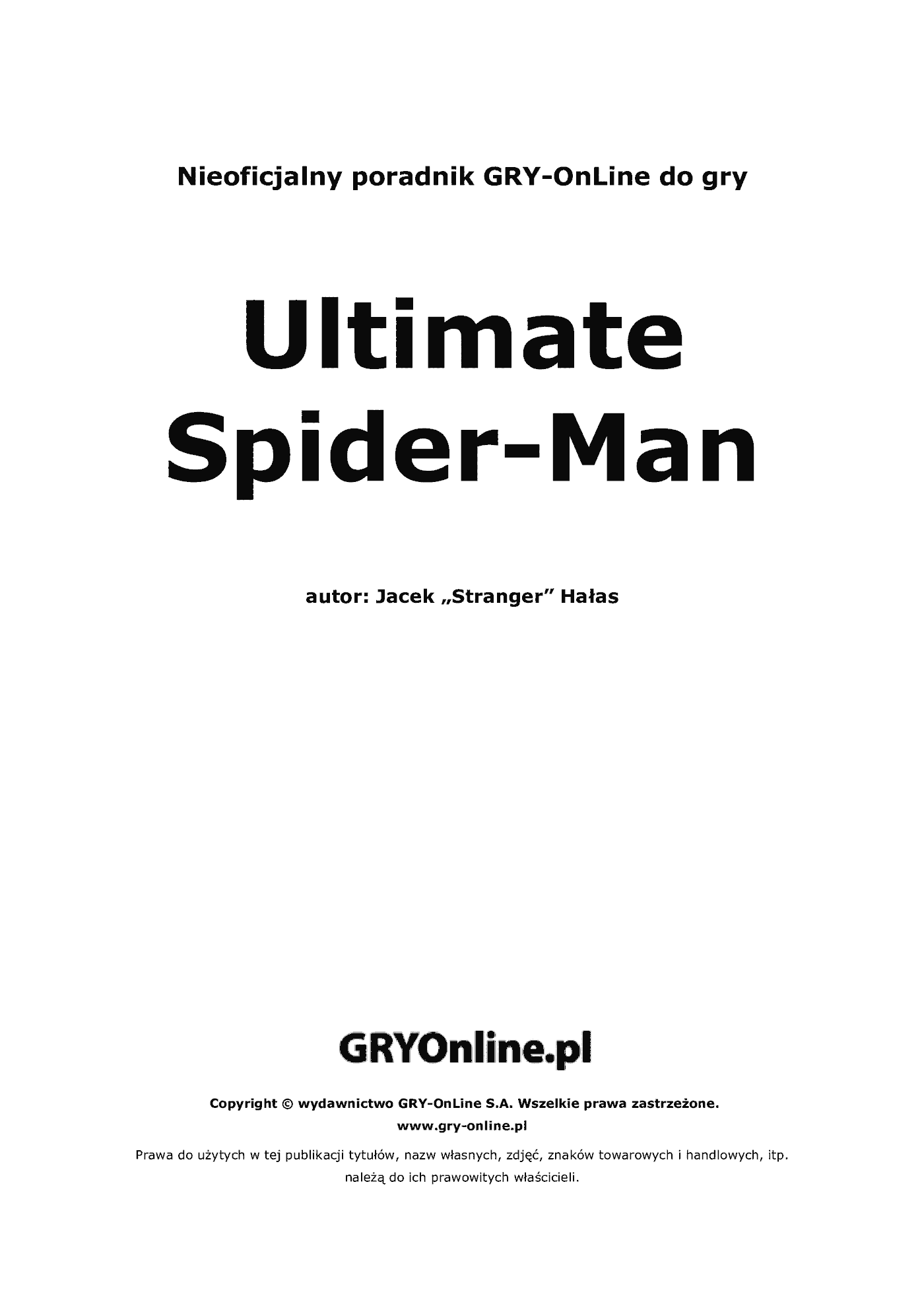 Fragment „Ultimate Spider-Man - poradnik do gry” — strona 2 z 8