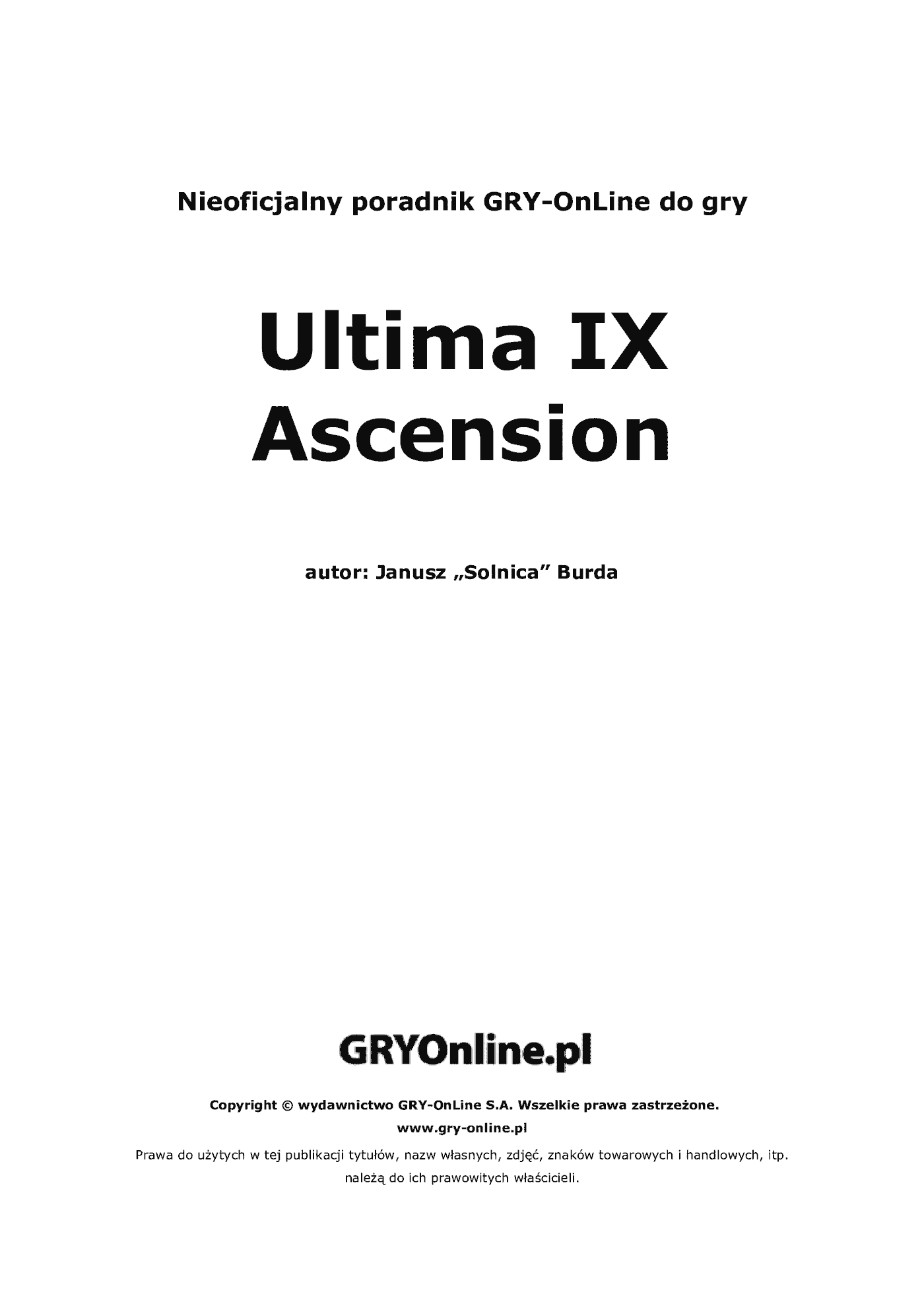 Fragment „Ultima IX: Ascension - poradnik do gry” — strona 2 z 8