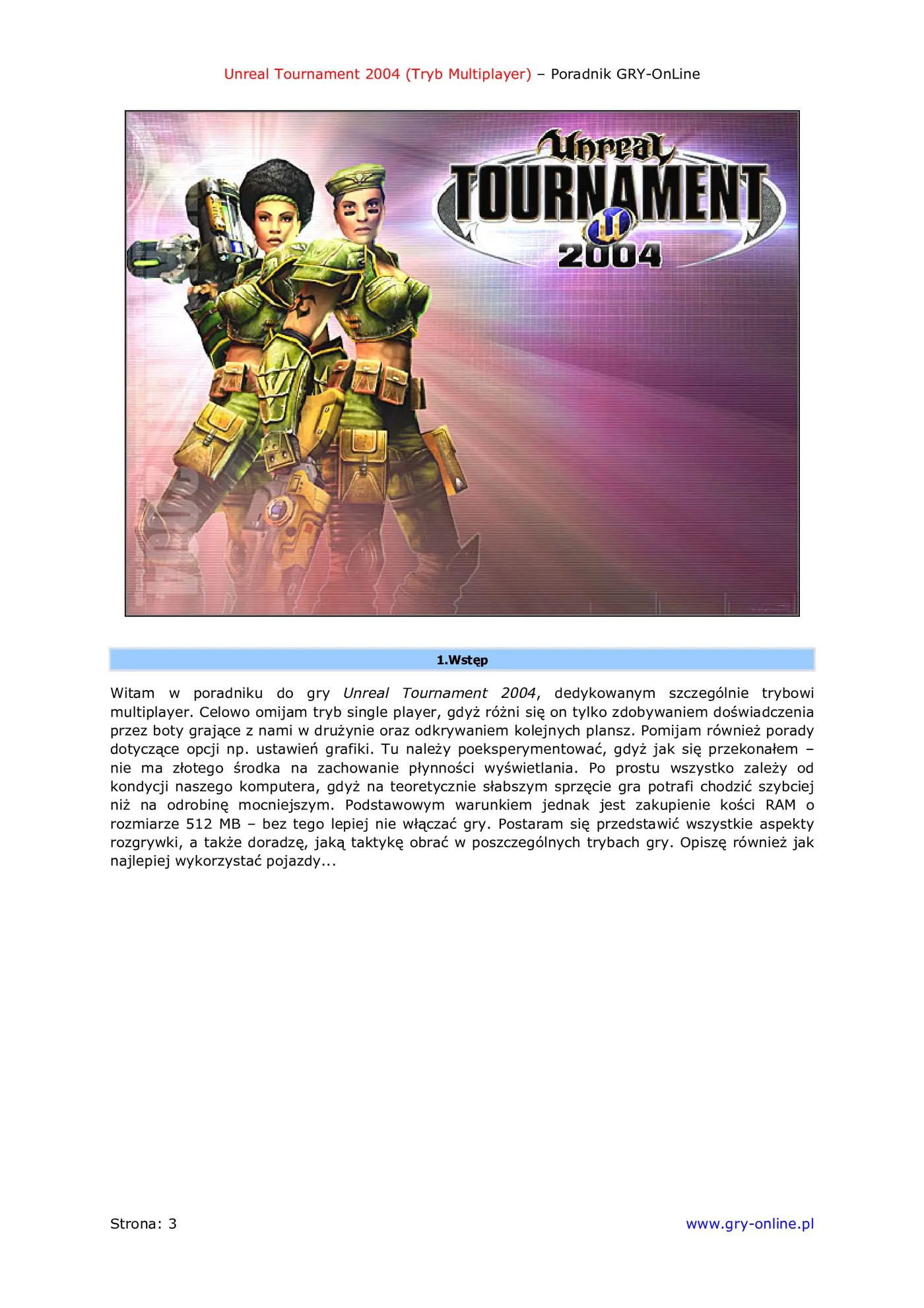 Fragment „Unreal Tournament 2004 - Multiplayer - poradnik do gry” — strona 4 z 8