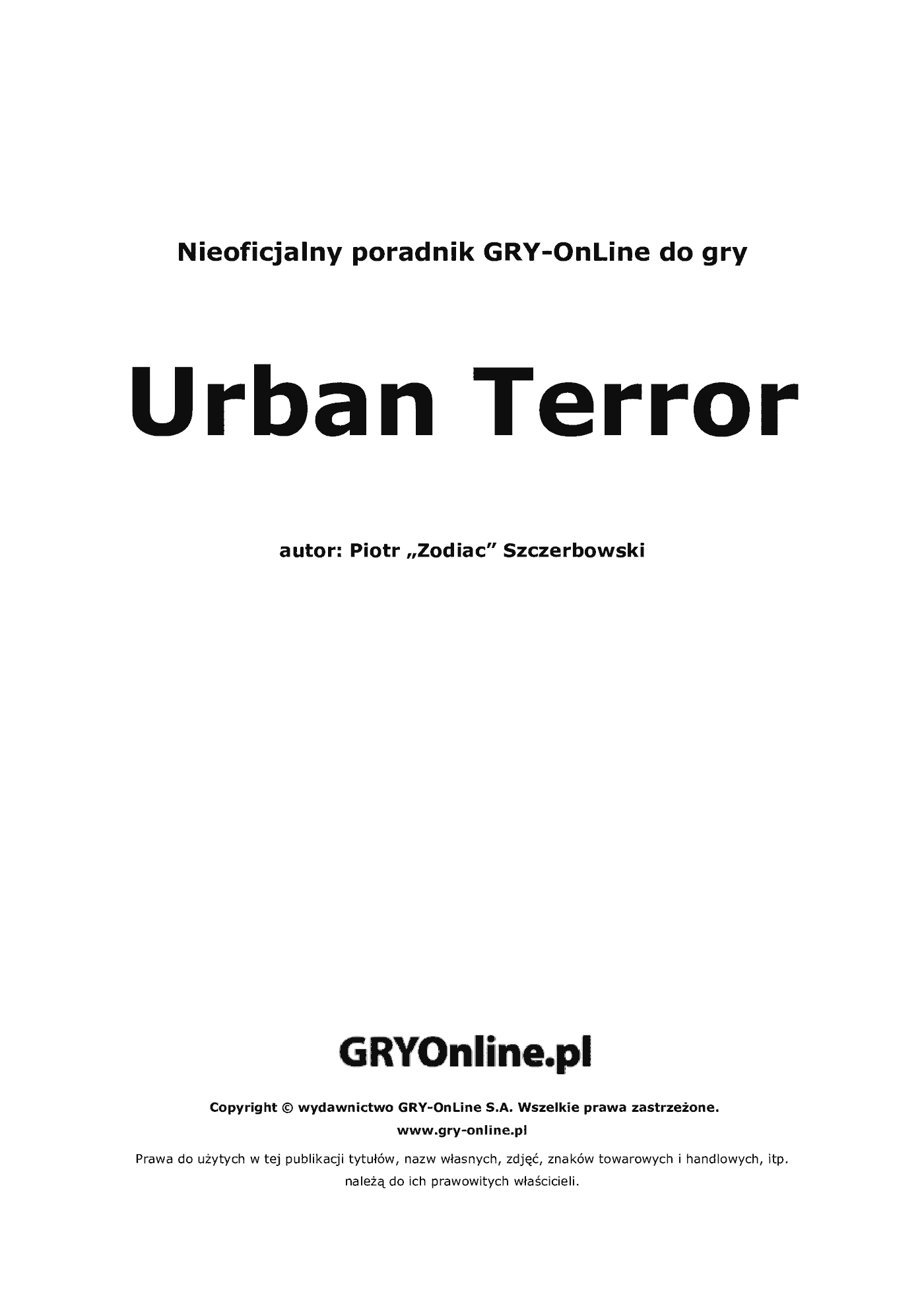 Fragment „Urban Terror - poradnik do gry” — strona 2 z 8