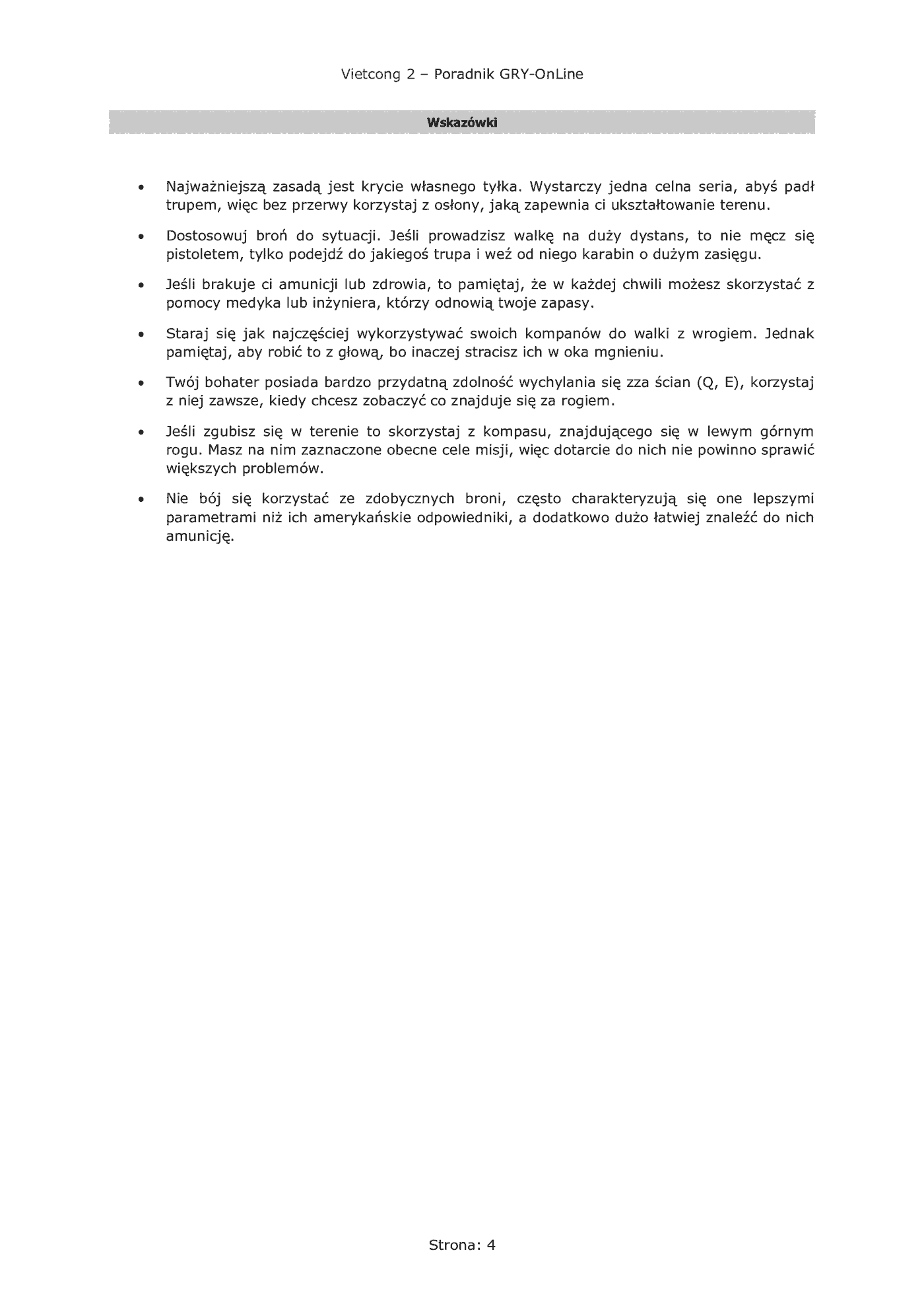 Fragment „Vietcong 2 - poradnik do gry” — strona 5 z 8