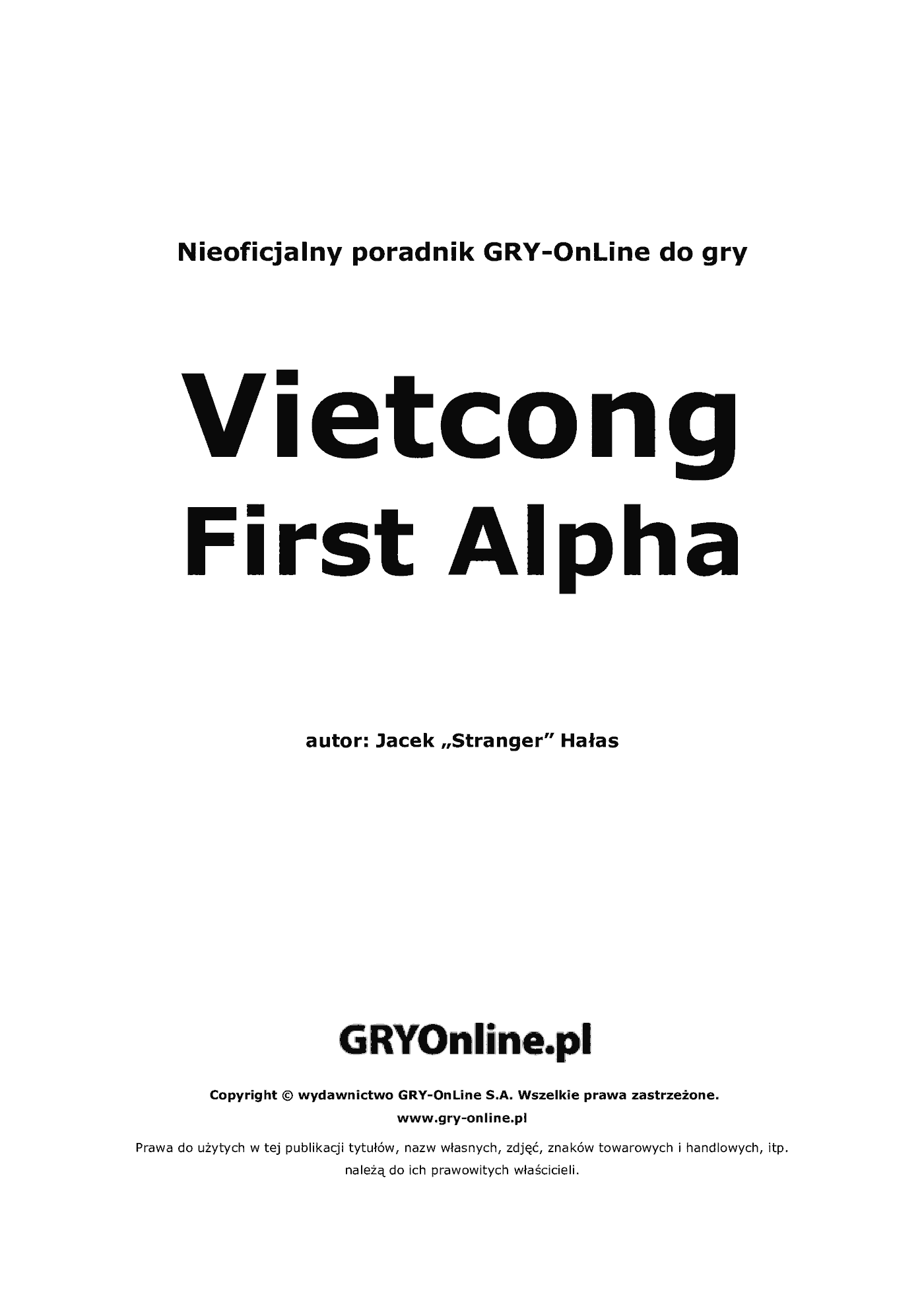 Fragment „Vietcong: Fist Alpha - poradnik do gry” — strona 2 z 8