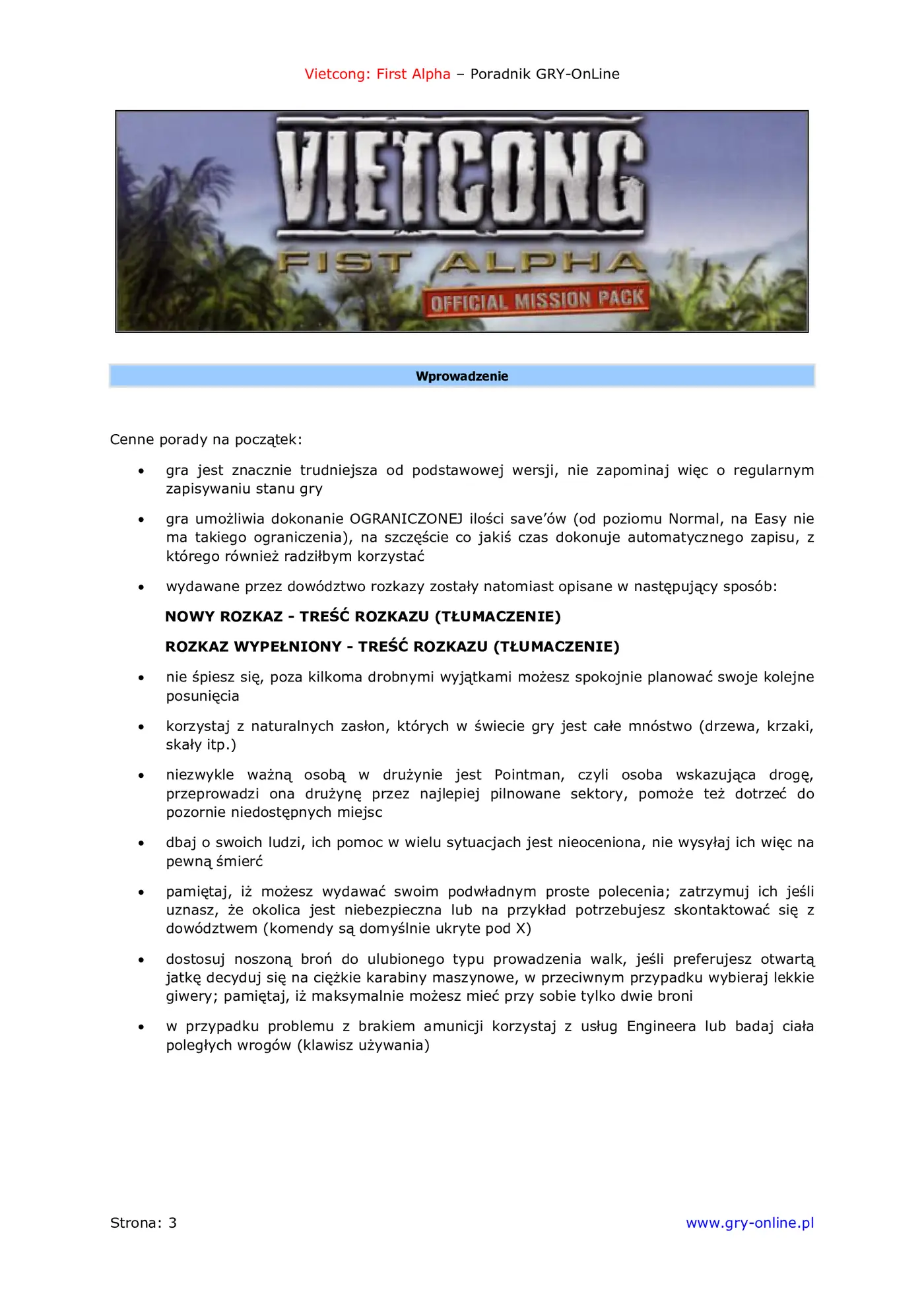 Fragment „Vietcong: Fist Alpha - poradnik do gry” — strona 4 z 8