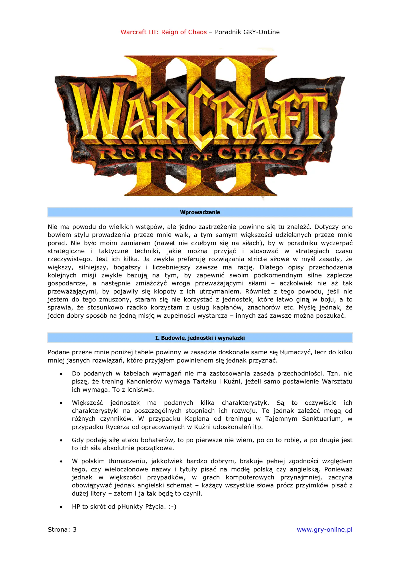 Fragment „Warcraft III: Reign of Chaos - poradnik do gry” — strona 4 z 8