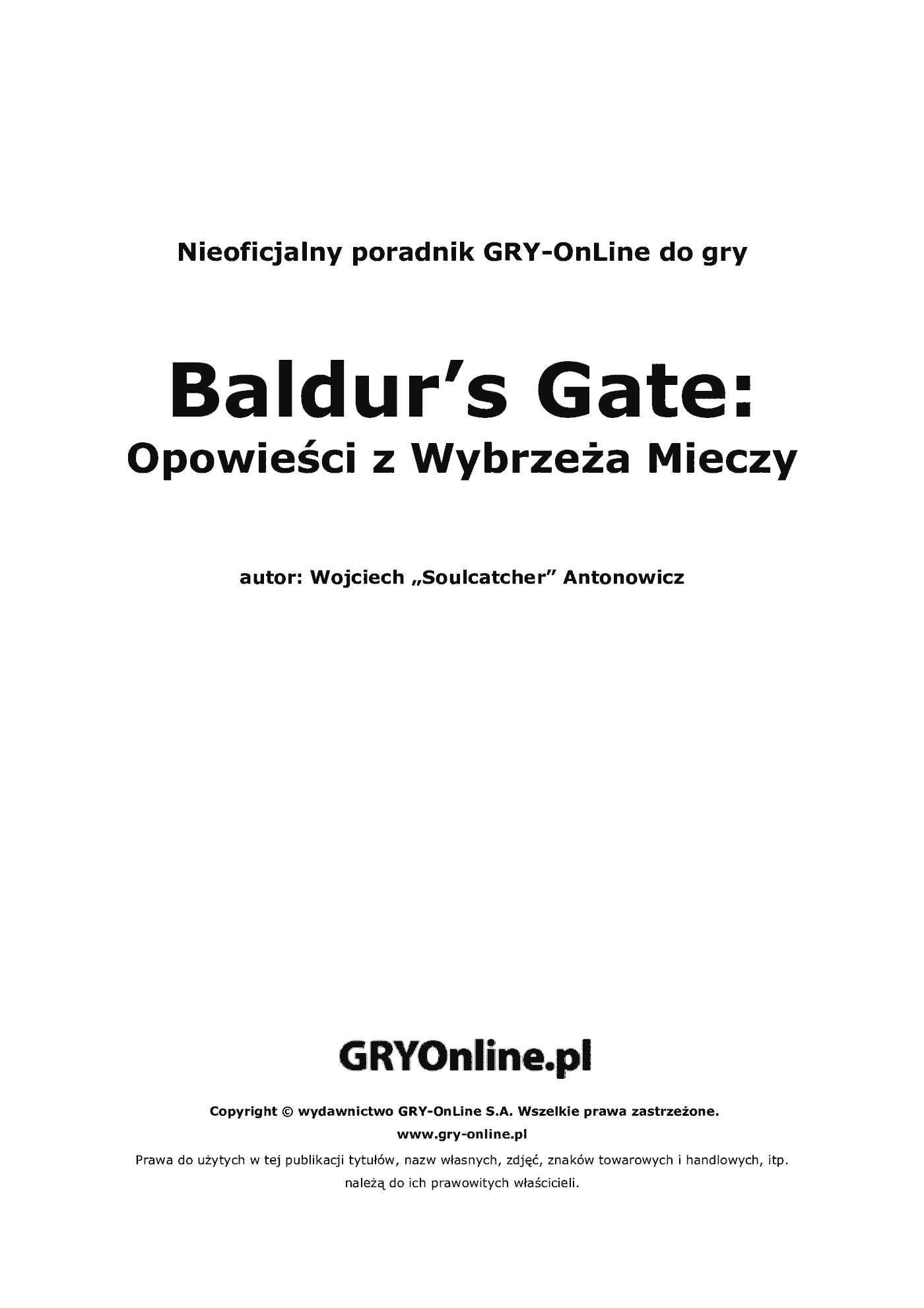 Fragment „Wrota Baldura: Opowieści z Wybrzeża Mieczy - poradnik do gry” — strona 2 z 8