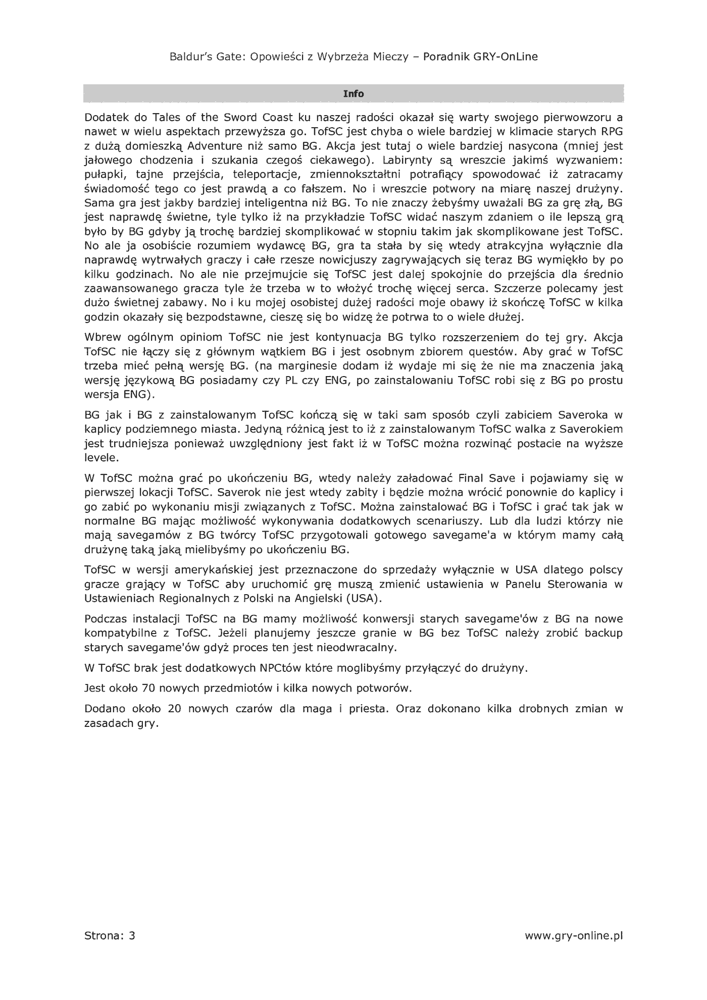 Fragment „Wrota Baldura: Opowieści z Wybrzeża Mieczy - poradnik do gry” — strona 4 z 8