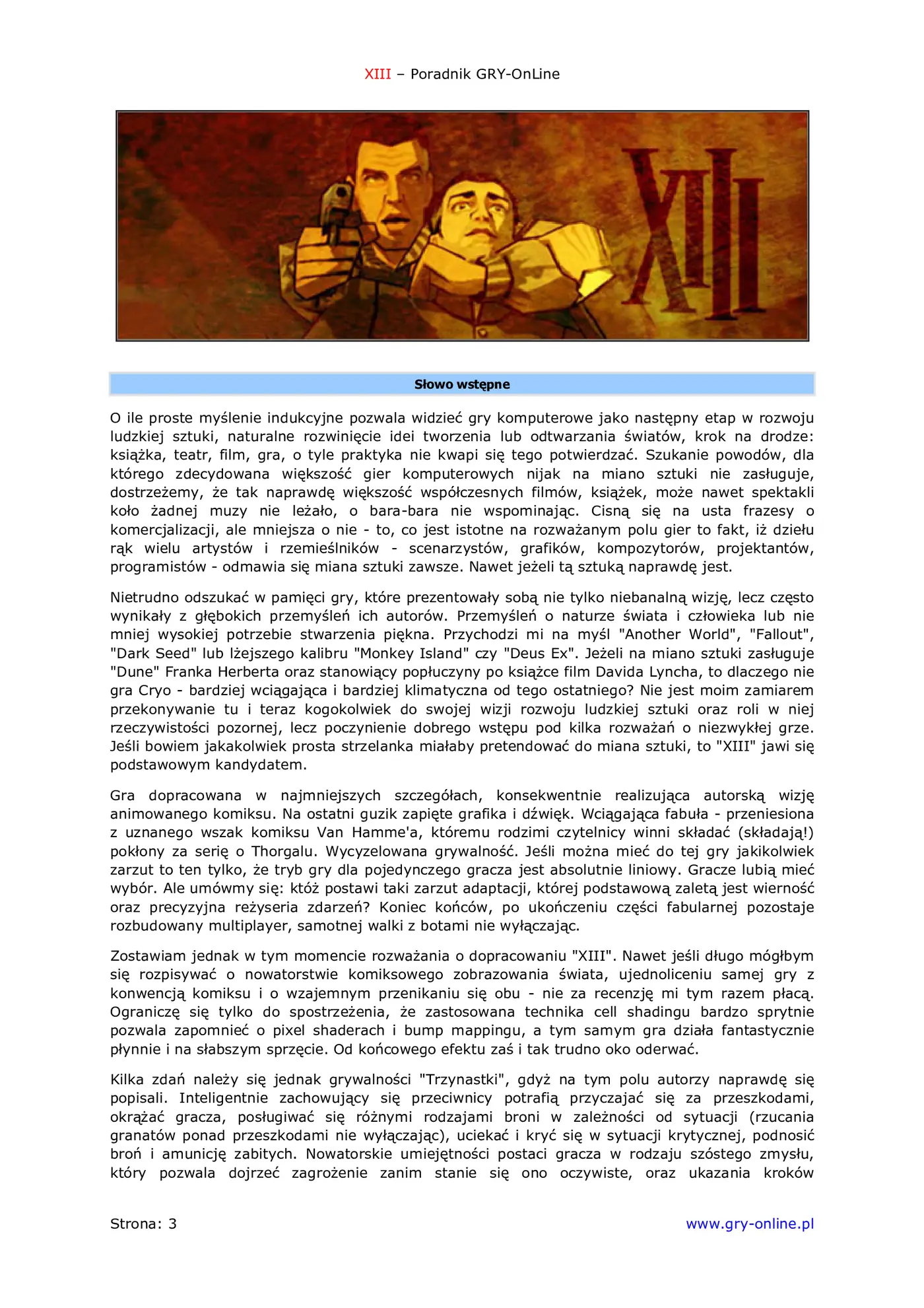 Fragment „XIII - poradnik do gry” — strona 4 z 8
