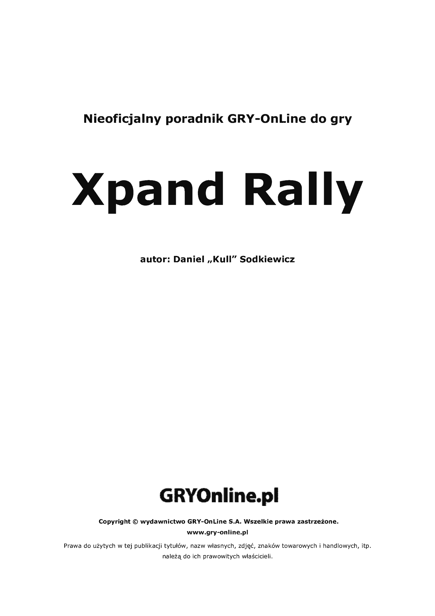 Fragment „Xpand Rally - poradnik do gry” — strona 2 z 8