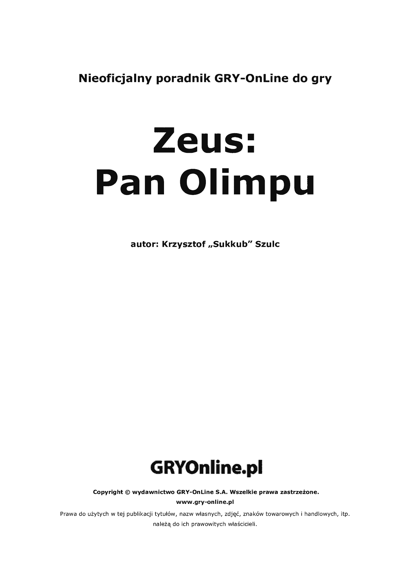 Fragment „Zeus: Pan Olimpu - poradnik do gry” — strona 2 z 8