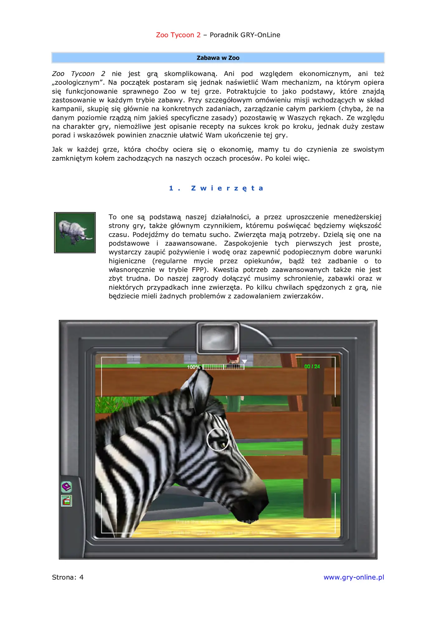 Fragment „Zoo Tycoon 2 - poradnik do gry” — strona 5 z 8