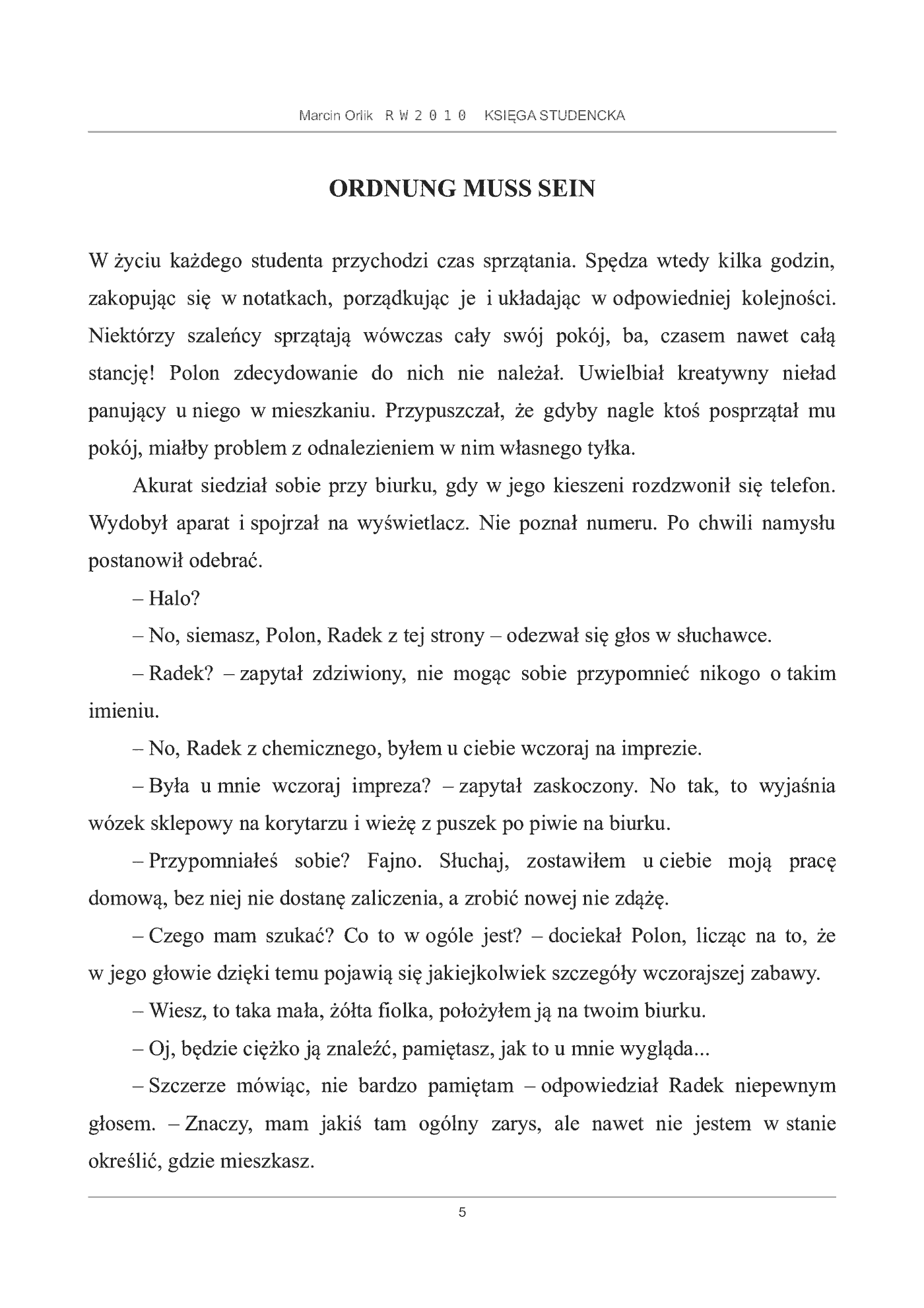 Fragment „Księga studencka” — strona 5 z 21