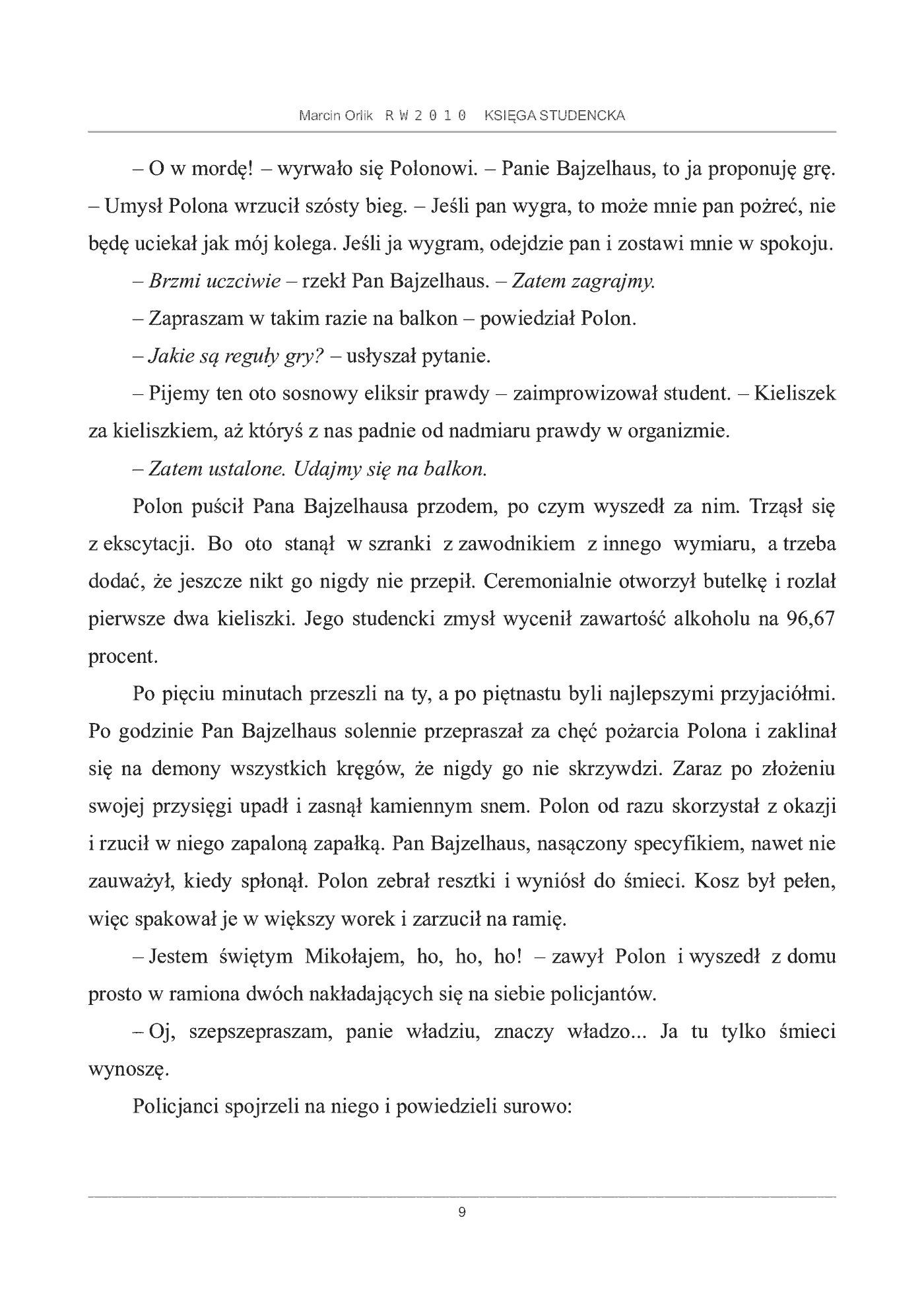 Fragment „Księga studencka” — strona 9 z 21
