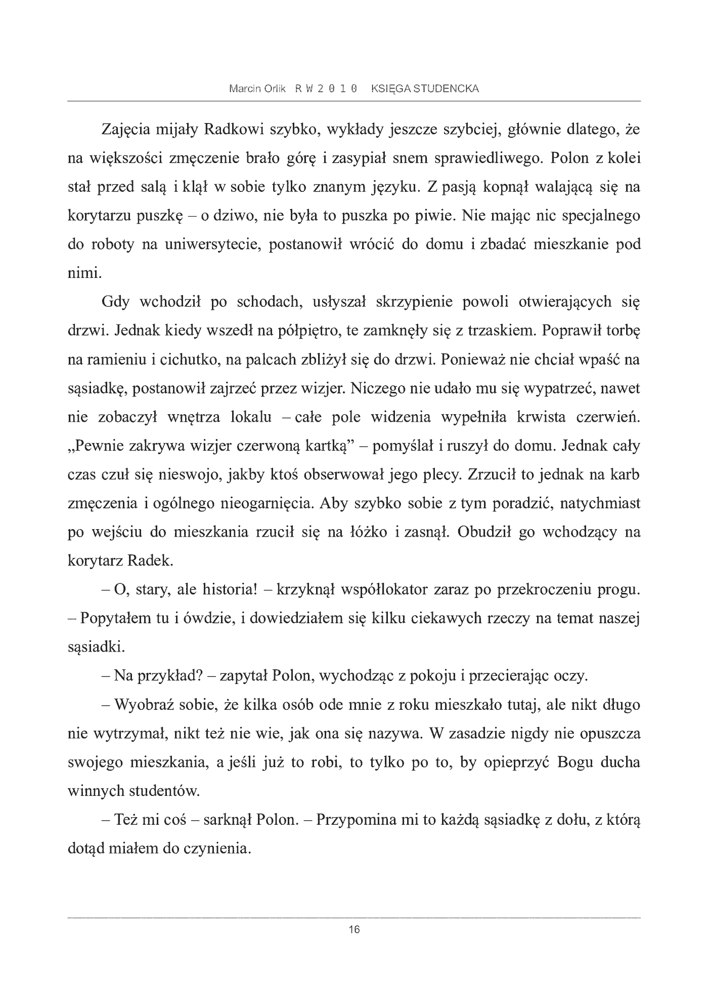 Fragment „Księga studencka” — strona 16 z 21