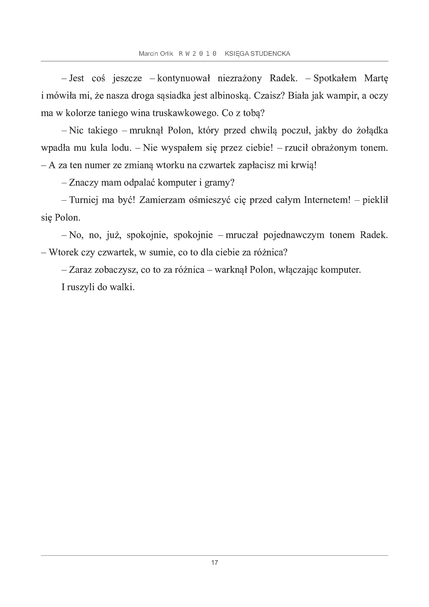 Fragment „Księga studencka” — strona 17 z 21