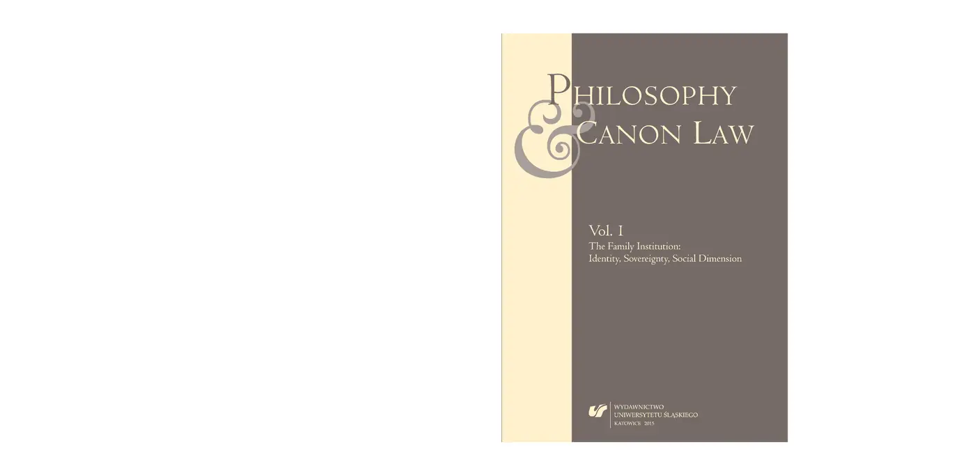 Fragment „"Philosophy and Canon Law" 2015. Vol. 1: The Family Institution: Identity, Sovereignty, Social Dimension” — strona 1 z 14