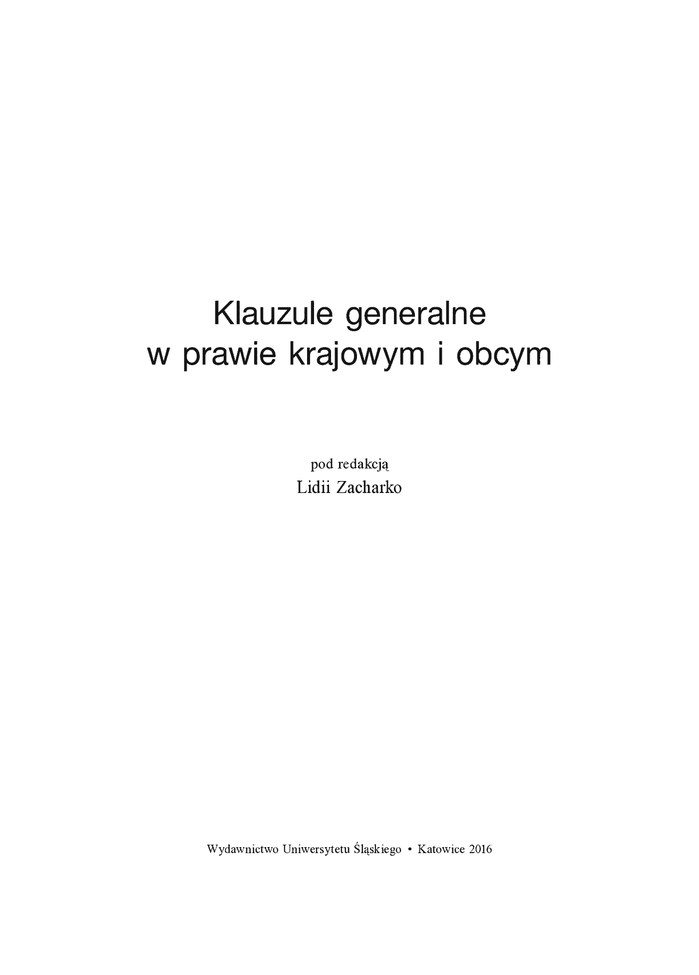 Fragment „Klauzule generalne w prawie krajowym i obcym” — strona 4 z 10