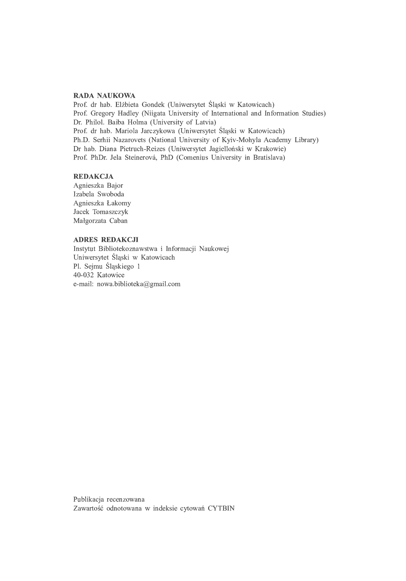 Fragment „"Nowa Biblioteka. New Library. Usługi, technologie informacyjne i media" 2016, nr 1 (20): Międzynarodowe aspekty bibliotekarstwa” — strona 3 z 9