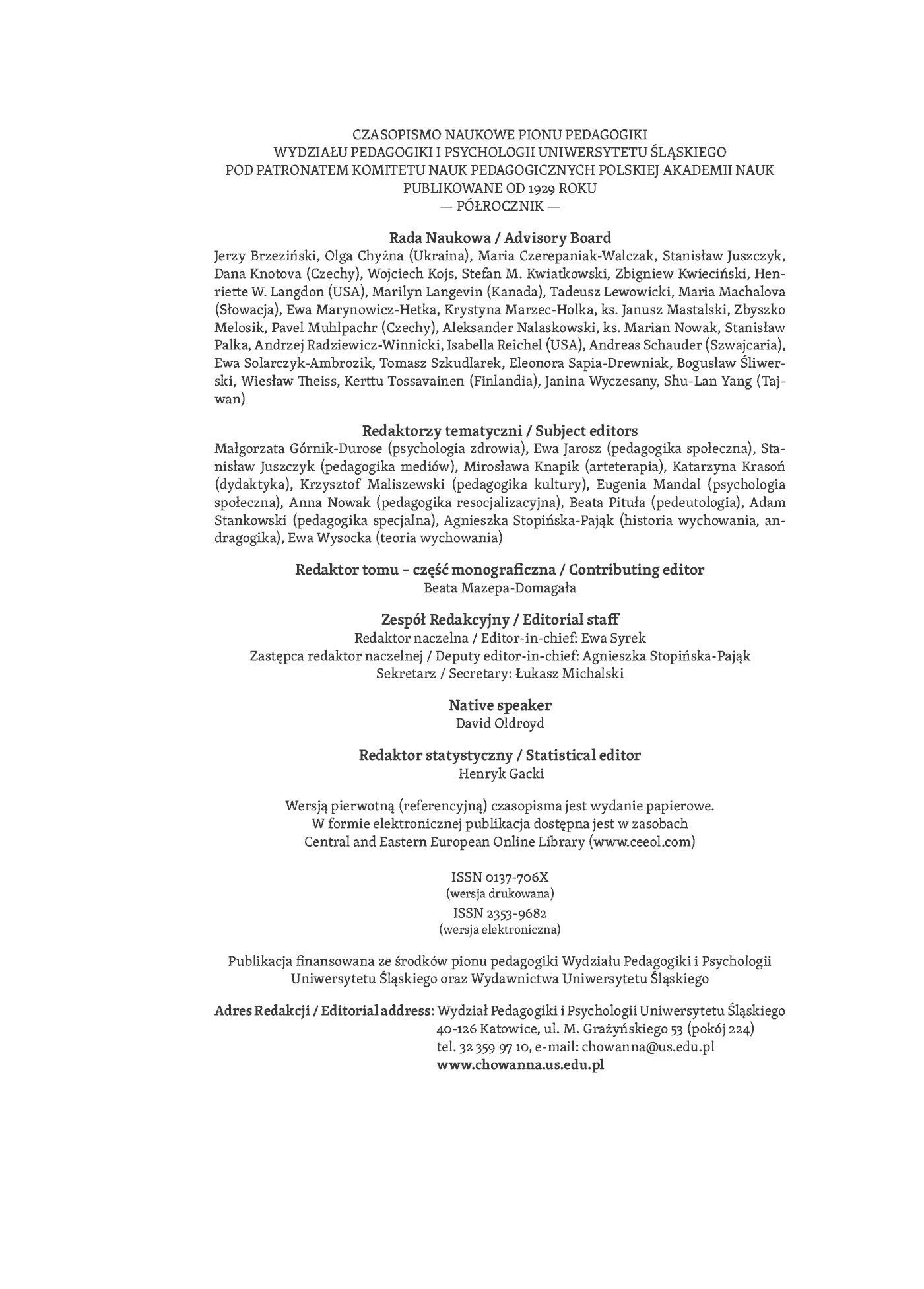 Fragment „"Chowanna" 2015. T. 2 (45): Kultura wizualna - konteksty edukacyjne” — strona 3 z 16