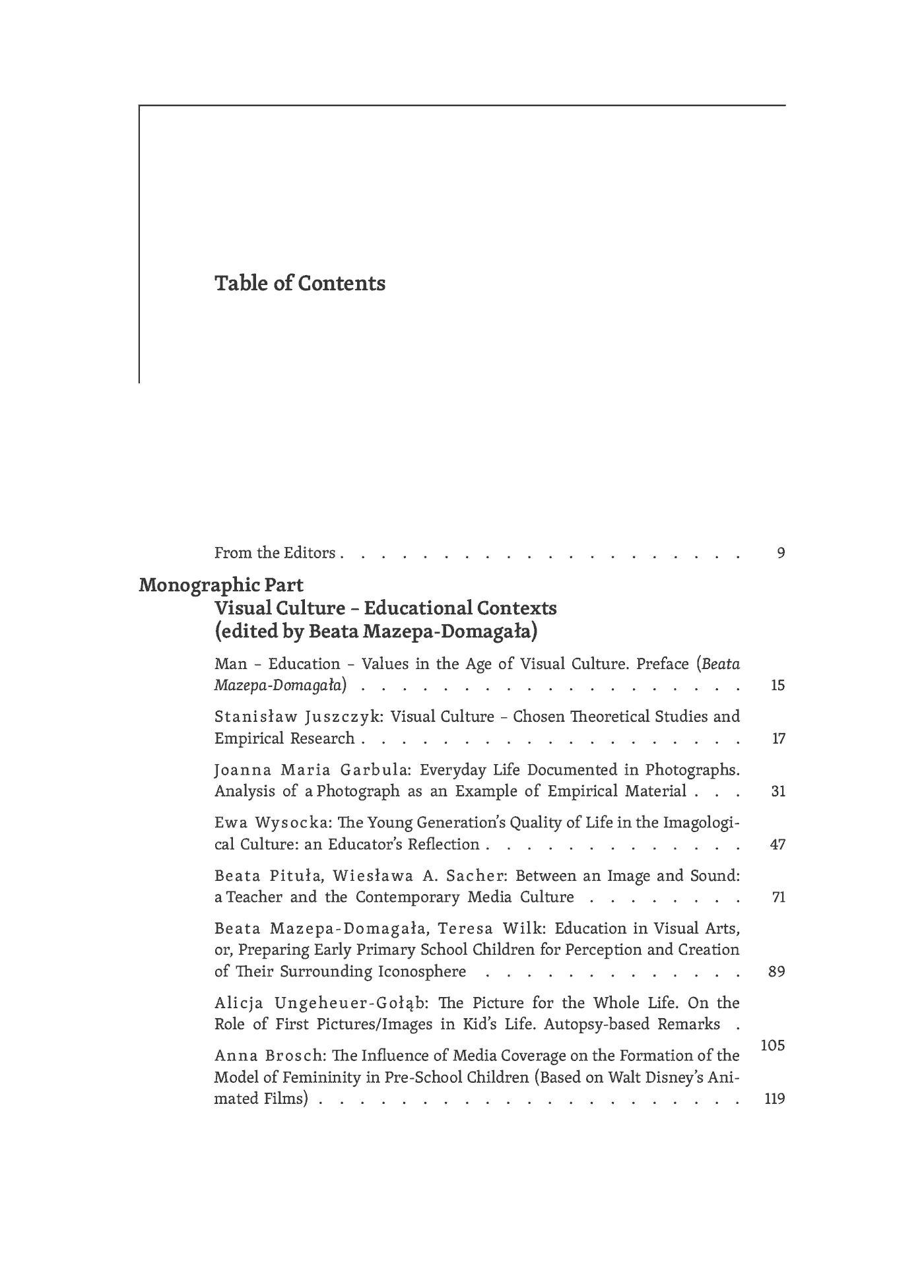 Fragment „"Chowanna" 2015. T. 2 (45): Kultura wizualna - konteksty edukacyjne” — strona 6 z 16