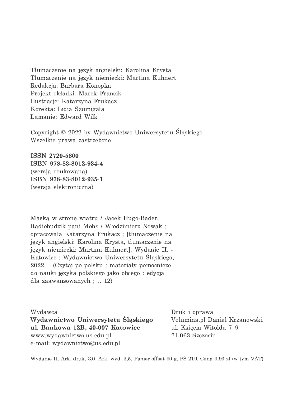 Fragment „Czytaj po polsku. T. 12: Jacek Hugo-Bader: "Maską w stronę wiatru". Włodzimierz Nowak: "Radiobudzik pani Mohs". Wyd. 2. Materiały pomocnicze do nauki języka polskiego jako obcego. Edycja dla zaawansowanych (poziom C1/C2)” — strona 6 z 7