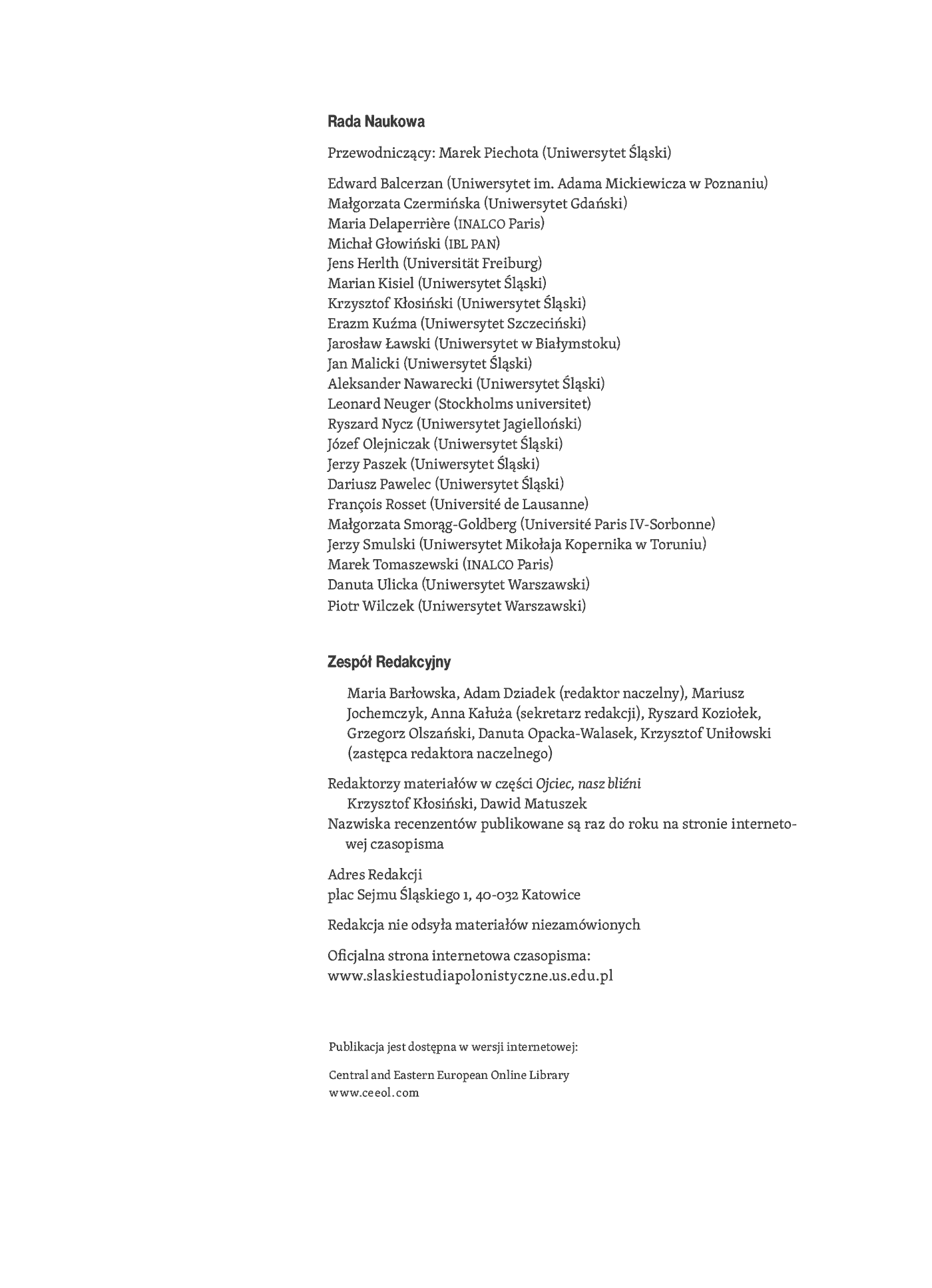 Fragment „"Śląskie Studia Polonistyczne" 2015, nr 2 (7): Rozprawy i artykuły: Ojciec, nasz bliźni. Prezentacje: Edward Pasewicz” — strona 3 z 7
