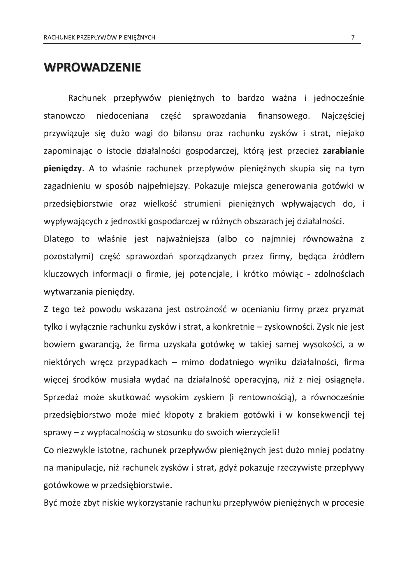 Fragment „Rachunek Przepływów Pieniężnych” — strona 7 z 30
