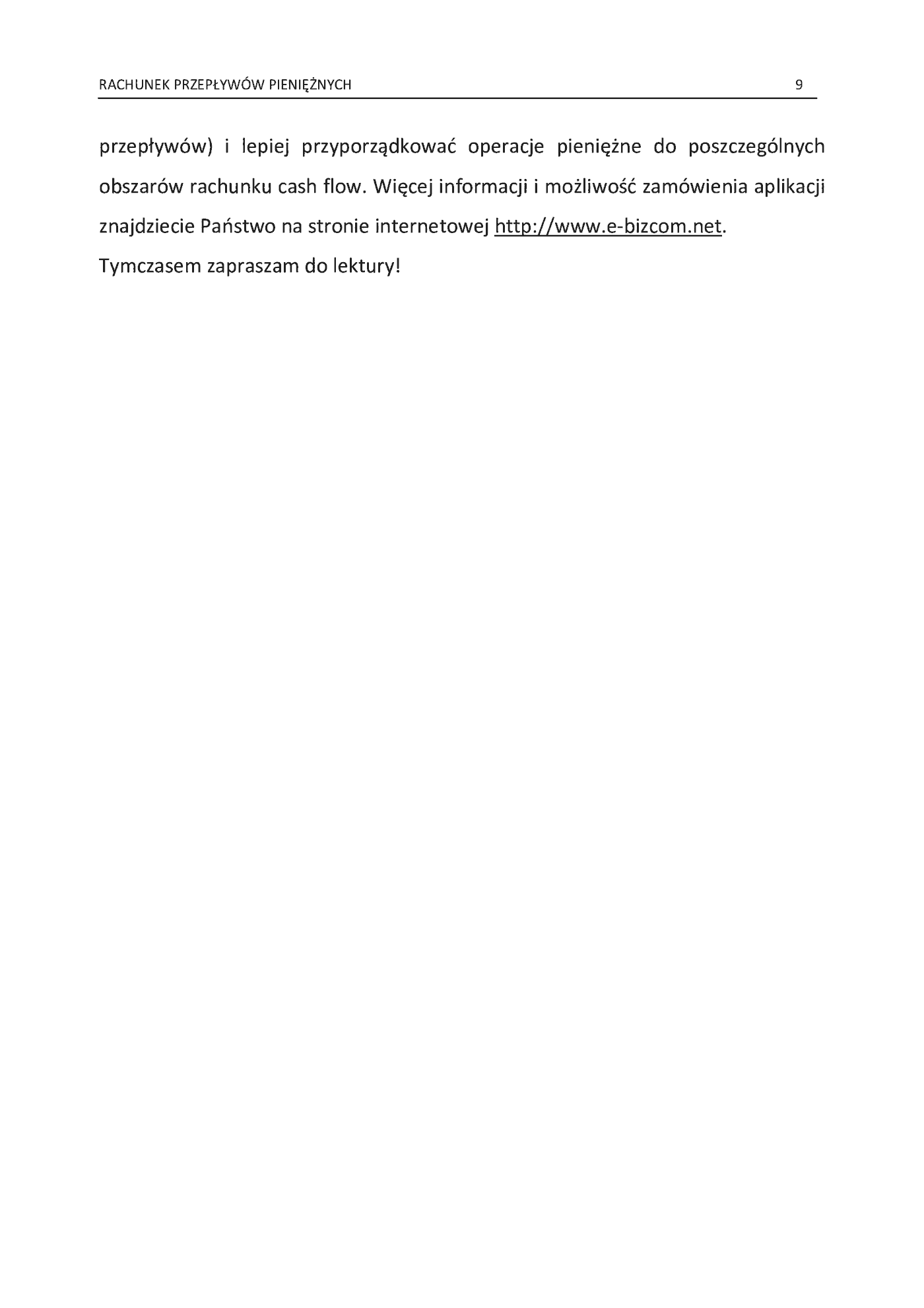 Fragment „Rachunek Przepływów Pieniężnych” — strona 9 z 30