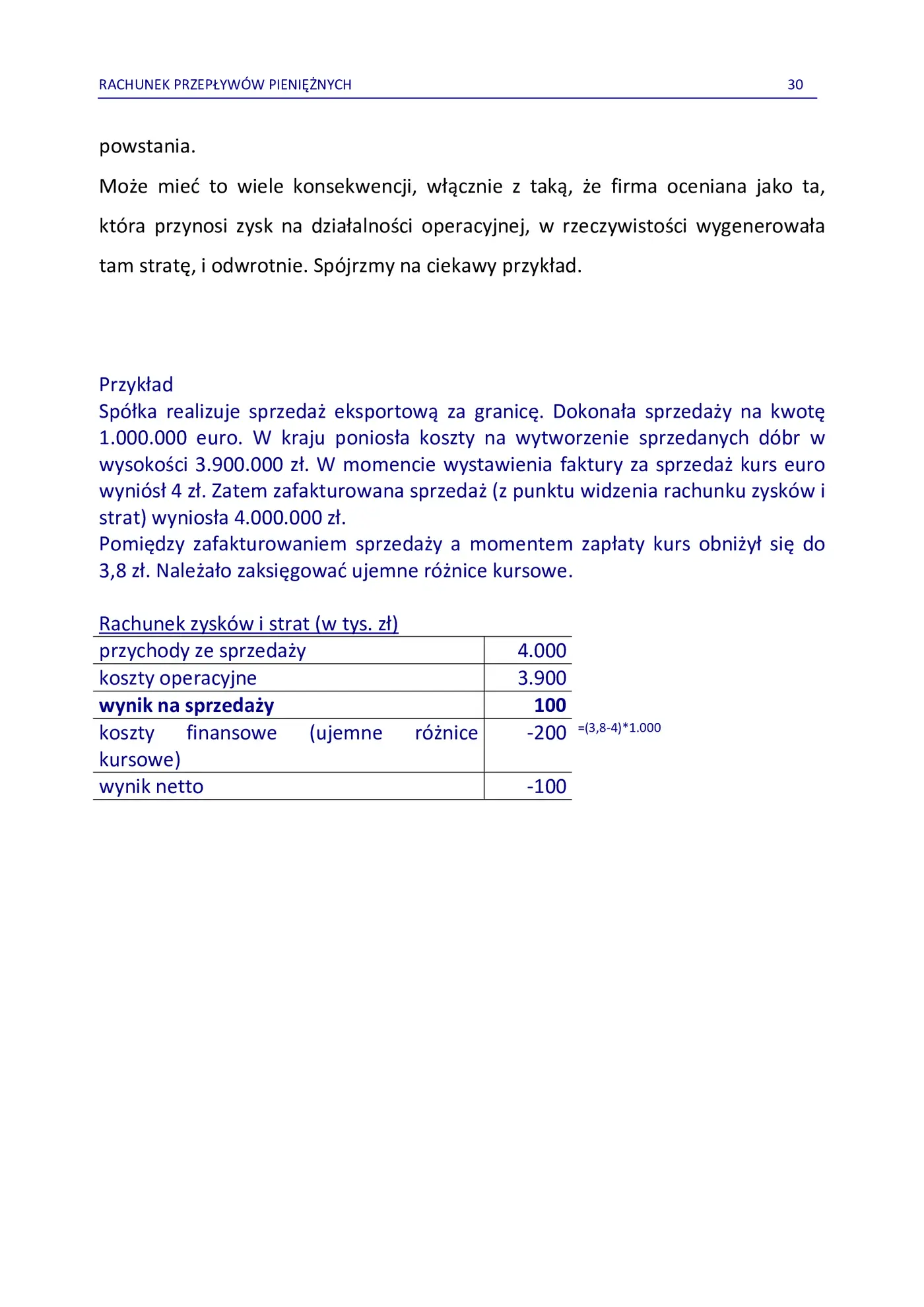 Fragment „Rachunek Przepływów Pieniężnych” — strona 30 z 30