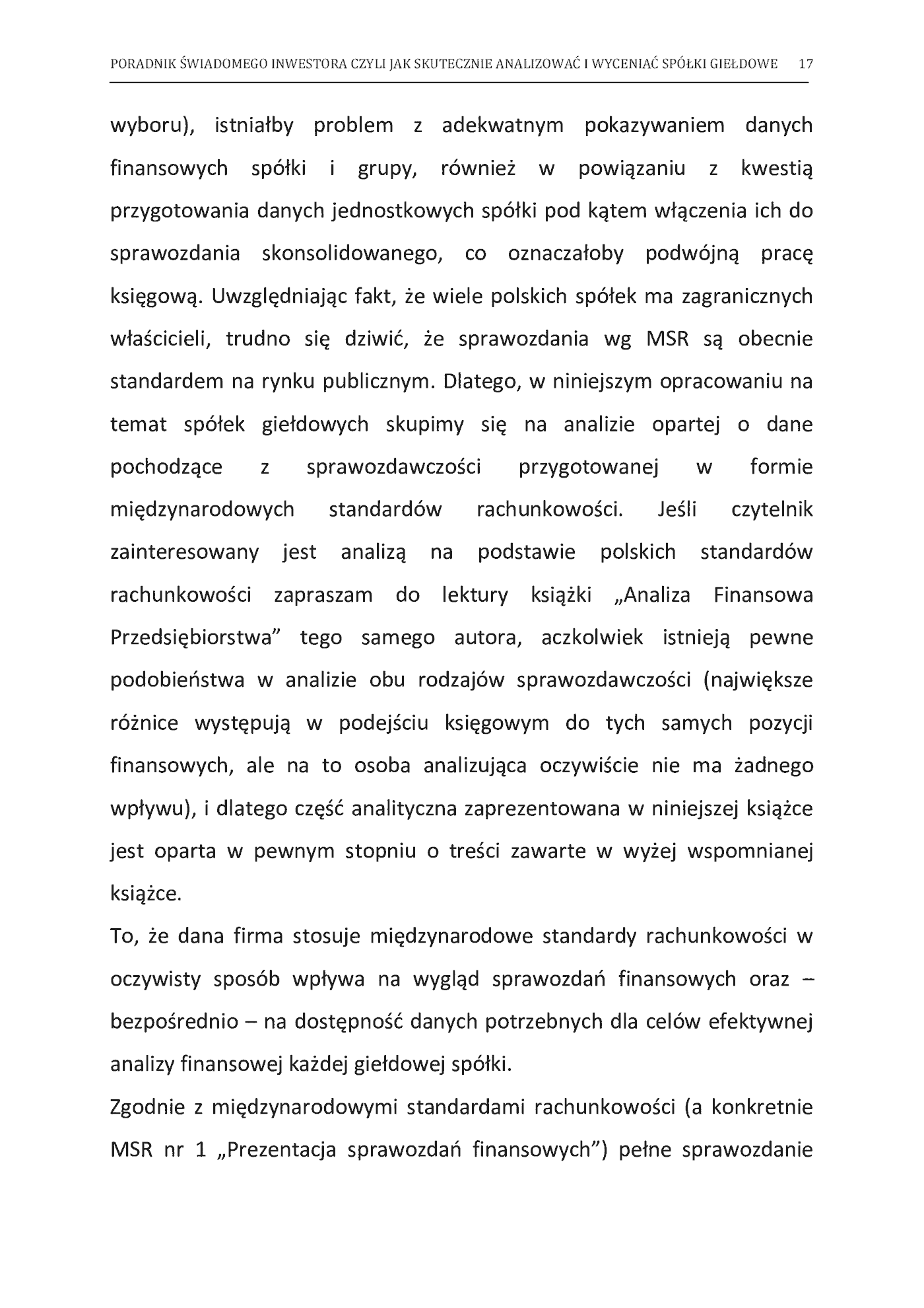 Fragment „Poradnik Świadomego Inwestora czyli jak skutecznie analizować i wyceniać spółki giełdowe” — strona 17 z 30