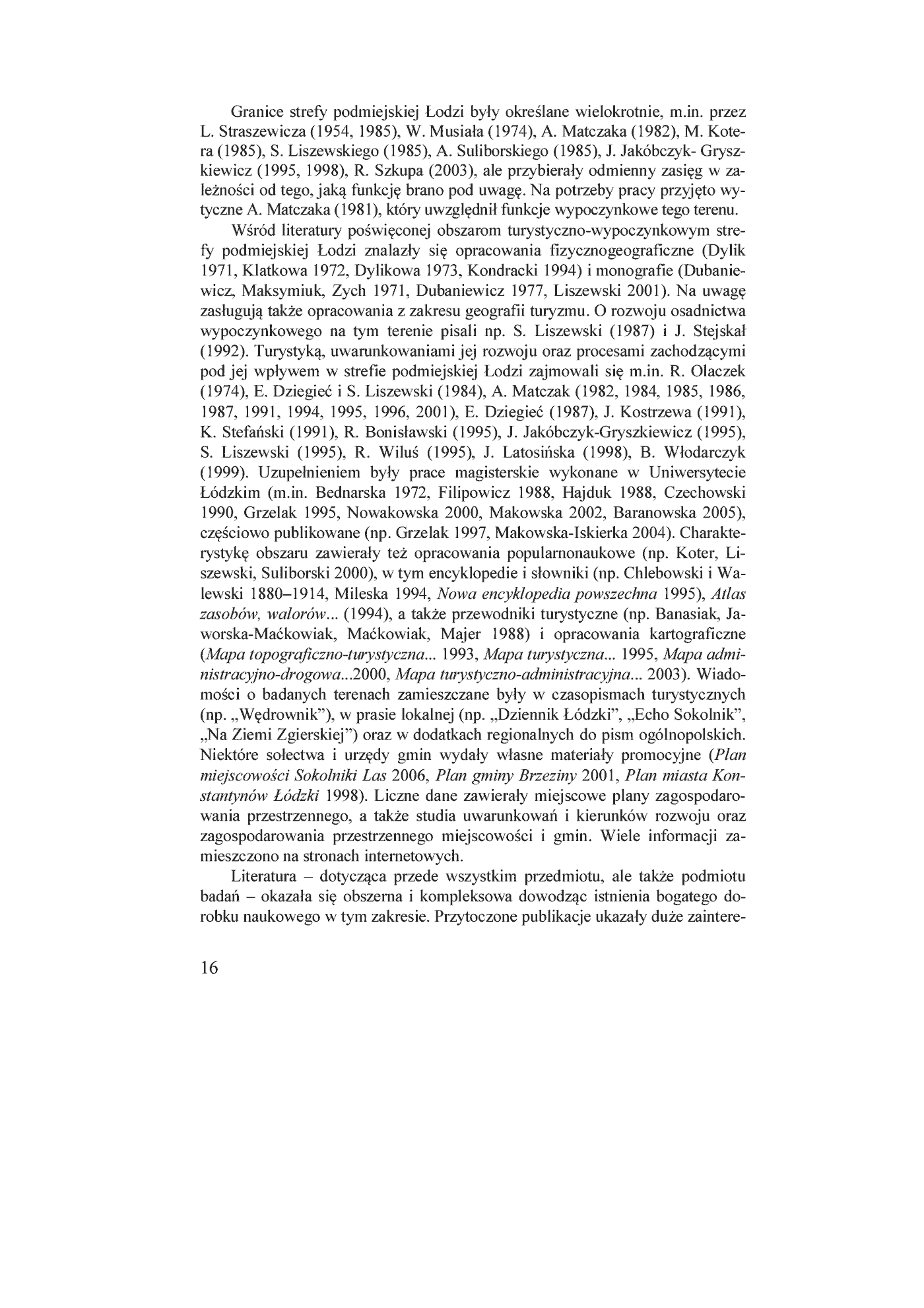 Fragment „Procesy urbanzacyjne na terenach turystyczno-wypoczynkowych strefy podmiejskiej Łodzi” — strona 16 z 20