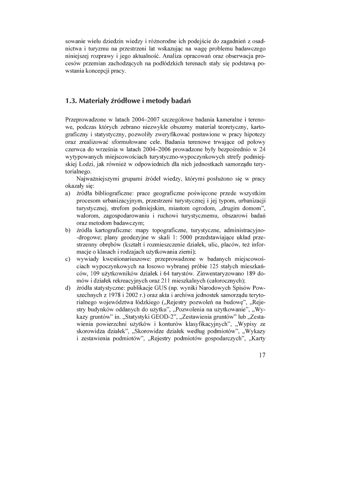 Fragment „Procesy urbanzacyjne na terenach turystyczno-wypoczynkowych strefy podmiejskiej Łodzi” — strona 17 z 20