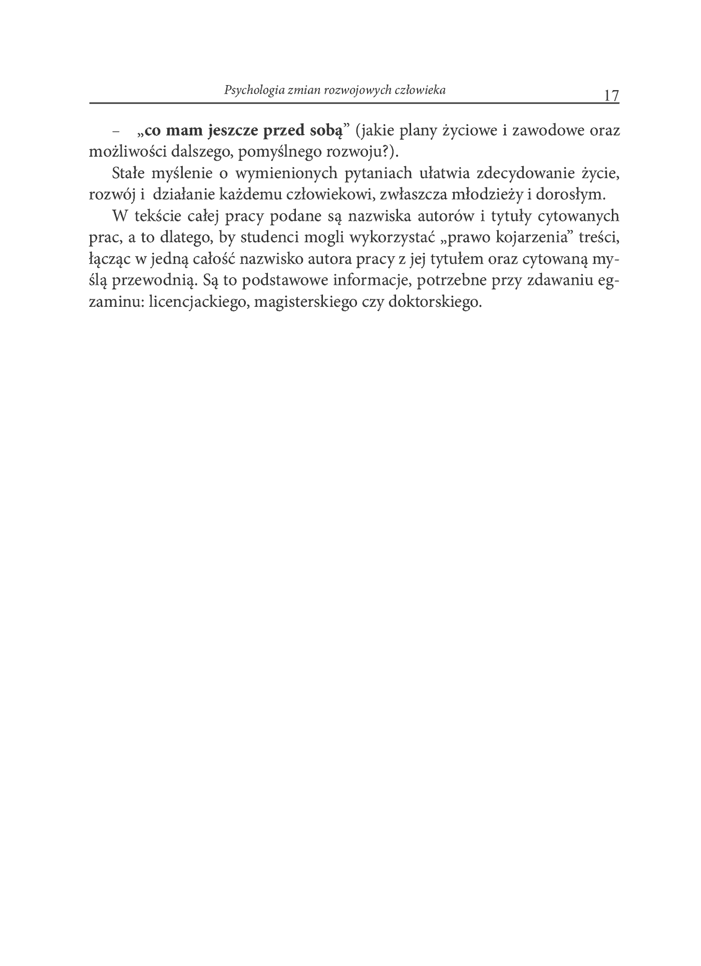 Fragment „Psychologia zmian rozwojowych człowieka” — strona 9 z 9