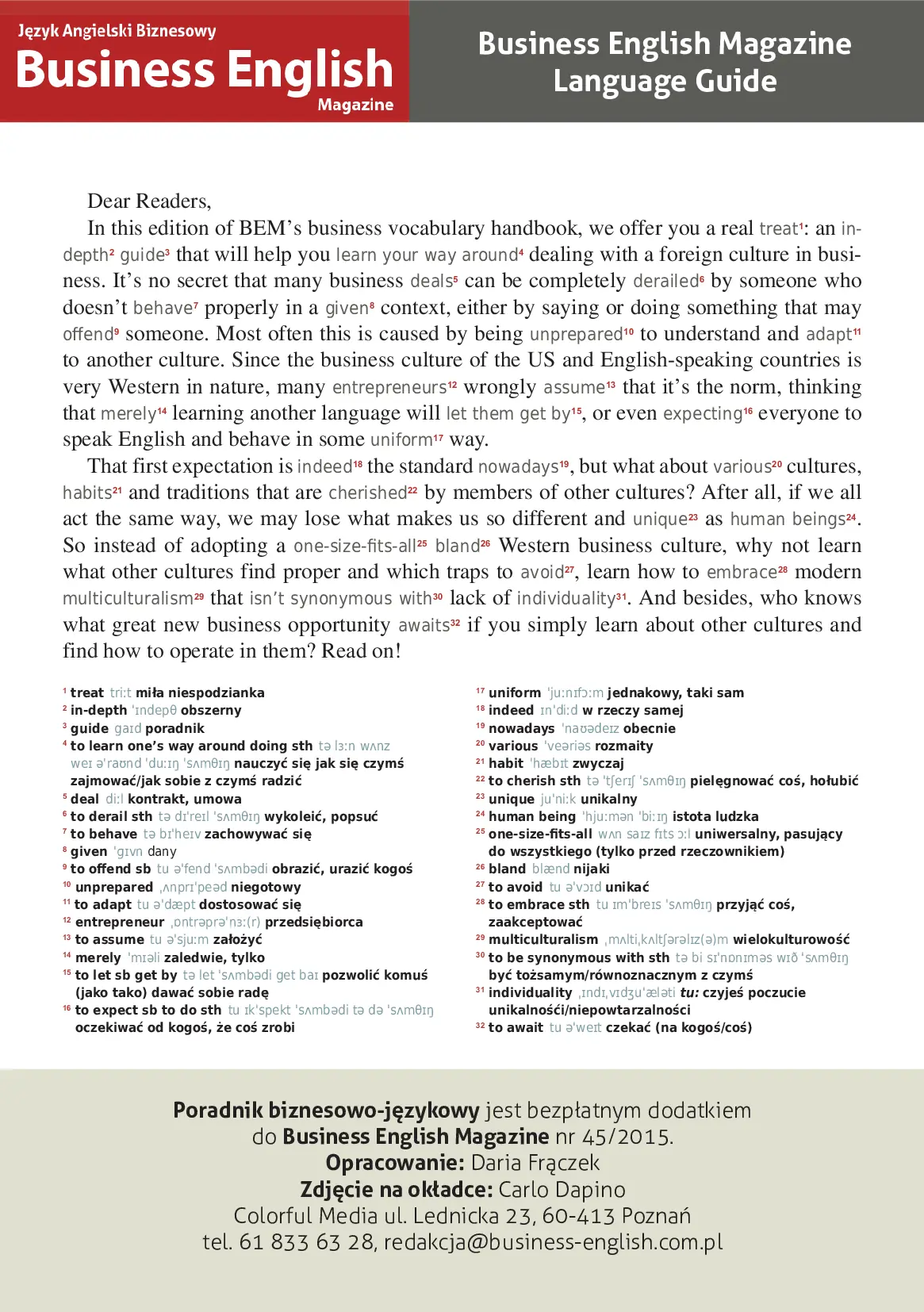 Fragment „How to Avoid Culture Clashes” — strona 2 z 3