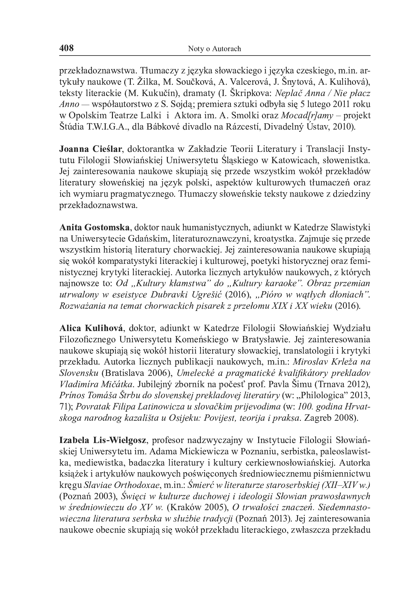 Fragment „"Przekłady Literatur Słowiańskich" 2016. T. 7. Cz. 1: Tłumacze i przekładoznawstwo słowiańskie” — strona 14 z 27